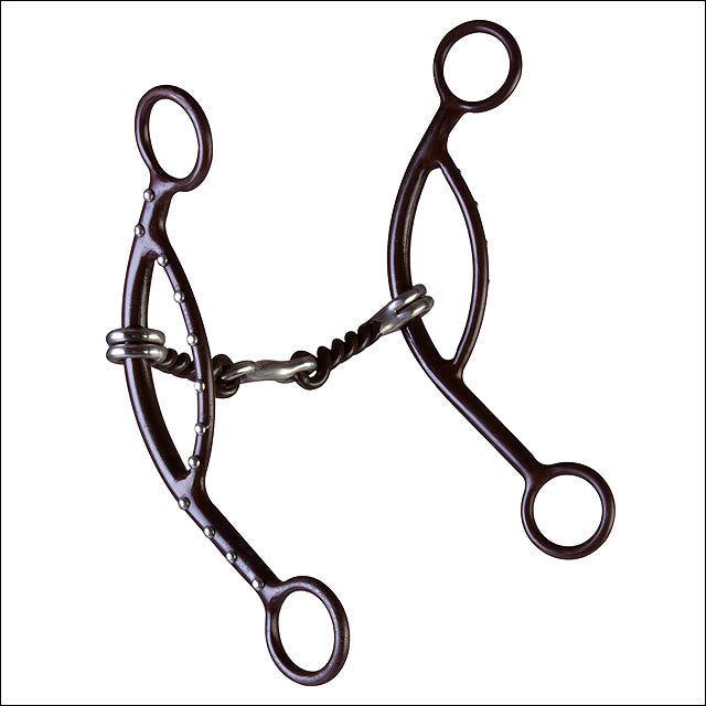 Hilason 5 1/8 Inch Brown Steel Sliding Dogbone Mouth Gag Horse Bit - Durable Equestrian Training Bit for Western Riding, Horse Shows & Trail Riding