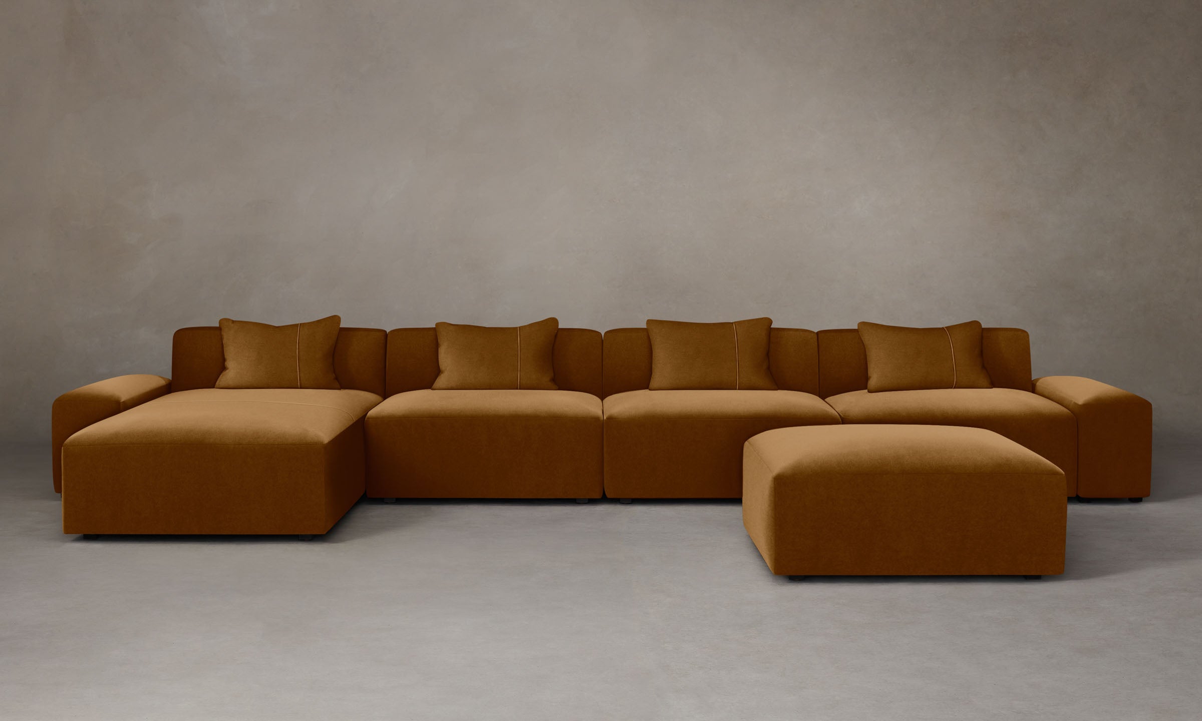 Breuer Modular Sectional Sofa in Mohair Brown Sugar - Luxurious Comfort for Living Room, Lounge & Home Theater