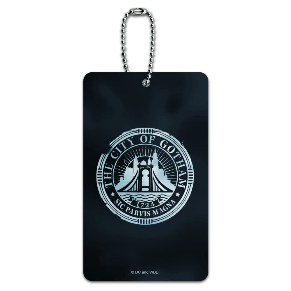 The Batman Gotham City Seal Luggage Tag - Durable Suitcase ID Tag for Carry-On Bags | Perfect for Travel, Cosplay & DC Comics Fans