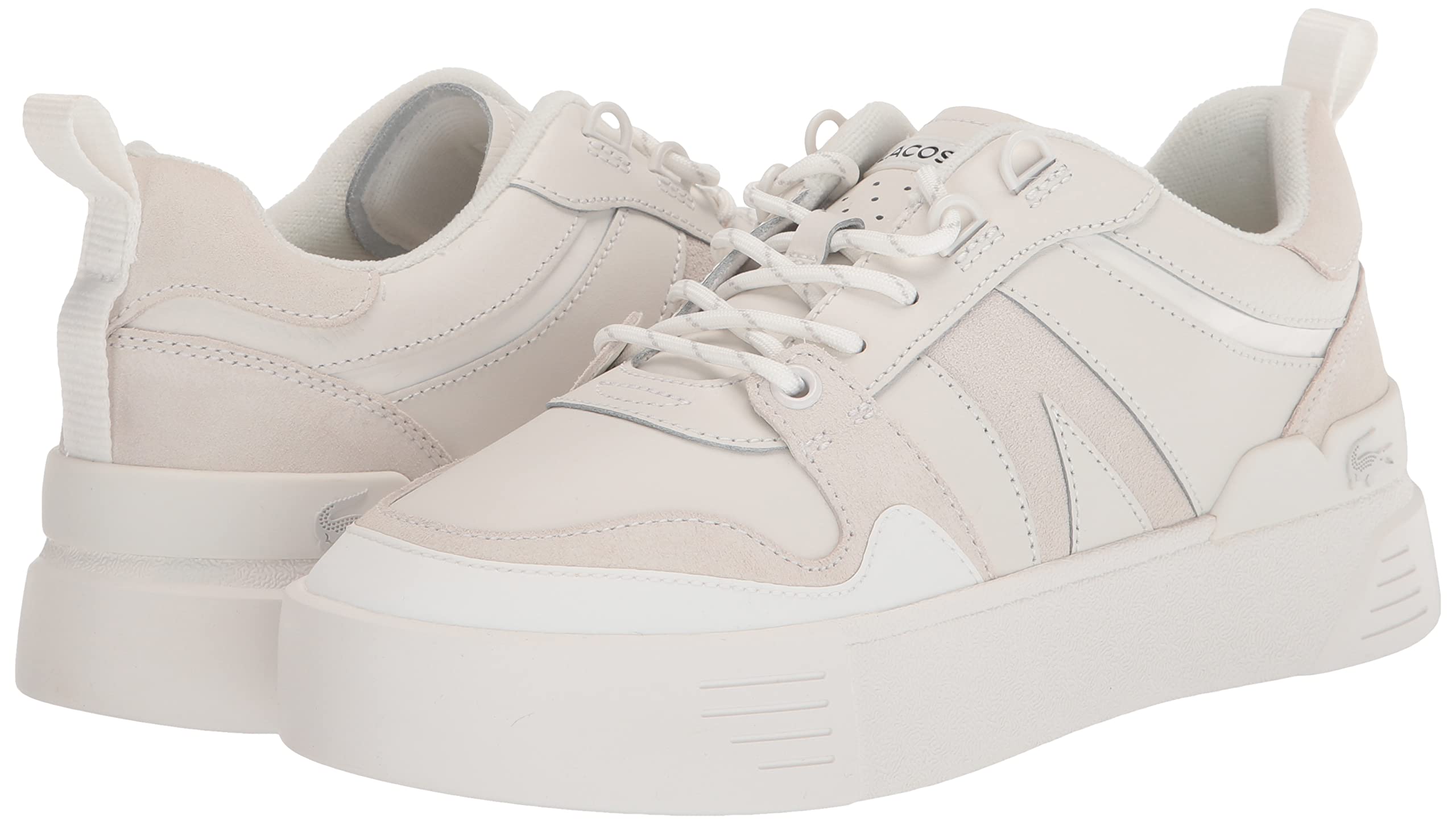 Lacoste Women's L002 Leather Sneakers - Comfortable & Stylish White Casual Shoes for Walking, Work & Everyday Wear
