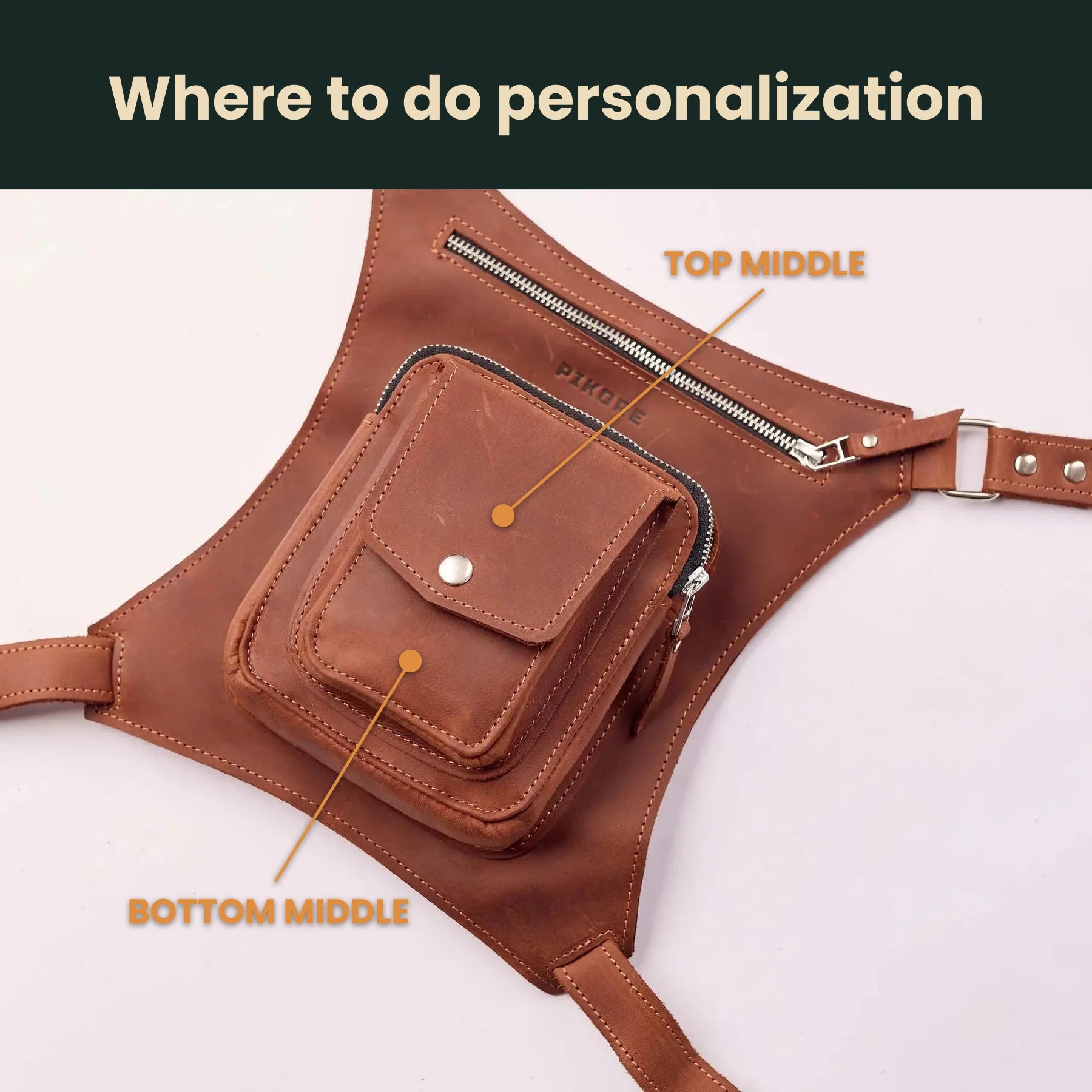 Premium Leather Hip Pack with Adjustable Thigh Strap - Waist Fanny Pack for Travel, Hiking & Outdoor Activities - Hands-Free Crossbody Bag for Men & Women