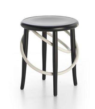 GTV Cirque Two Tone Bentwood Stool - Modern Accent Stool for Living Room, Bedroom & Entryway - Handcrafted Wooden Bar Stool with Elegant Design