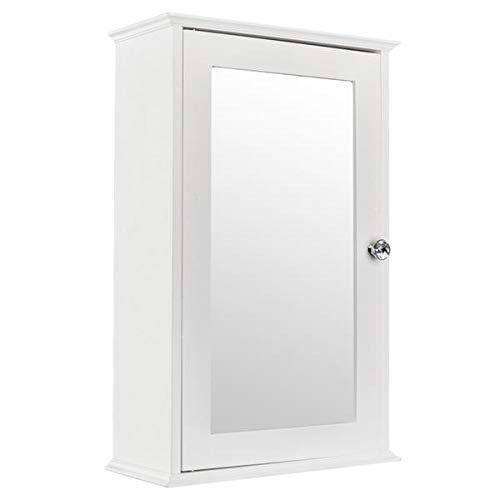 Wall Mounted Single Door Bathroom Medicine Cabinet with Mirror - Perfect for Small Spaces, Vanity Storage & Bathroom Organization