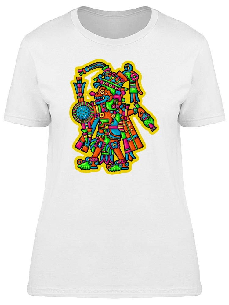 Smartprints Colorful Mayan Man Graphic T-Shirt for Men - Soft Cotton Casual Tee for Everyday Wear, Street Style & Festival Outfits