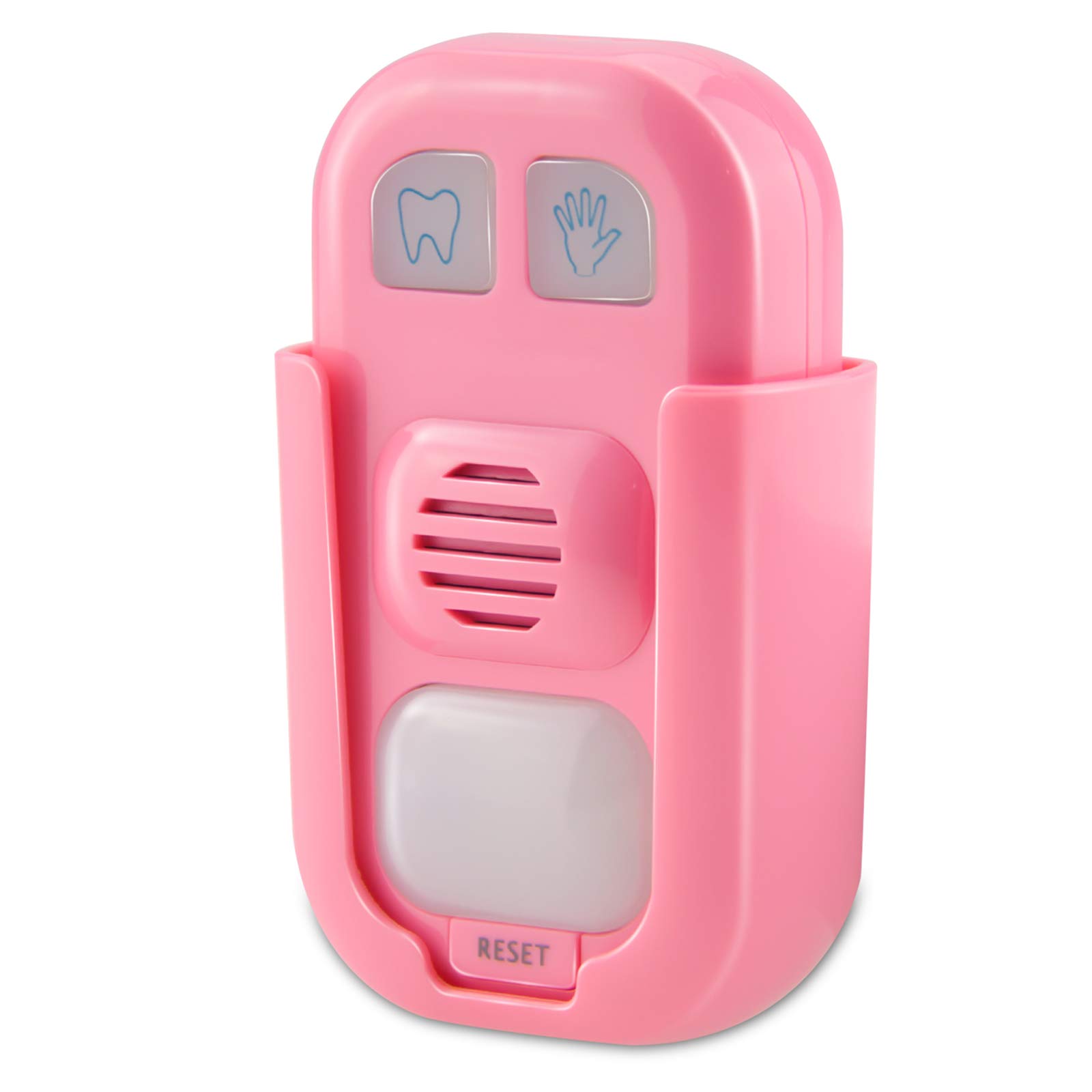 BIGMONAT Kids Hand Washing & Teeth Brushing Timer - Musical Bathroom Training Coach with 12 Songs, Adjustable Volume, Stick-On Design (Pink) - Perfect for Toddler Hygiene Routines & Bathroom Learning