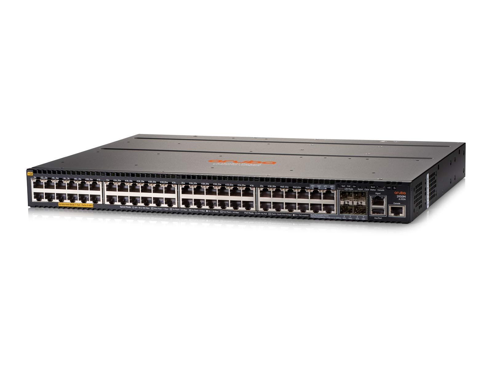 HPE Aruba 2930M JL322A 48-Port PoE+ Gigabit Ethernet Network Switch | 370W Power | Layer 3 Managed | Refurbished | Ideal for Office, Data Center & Enterprise Networking