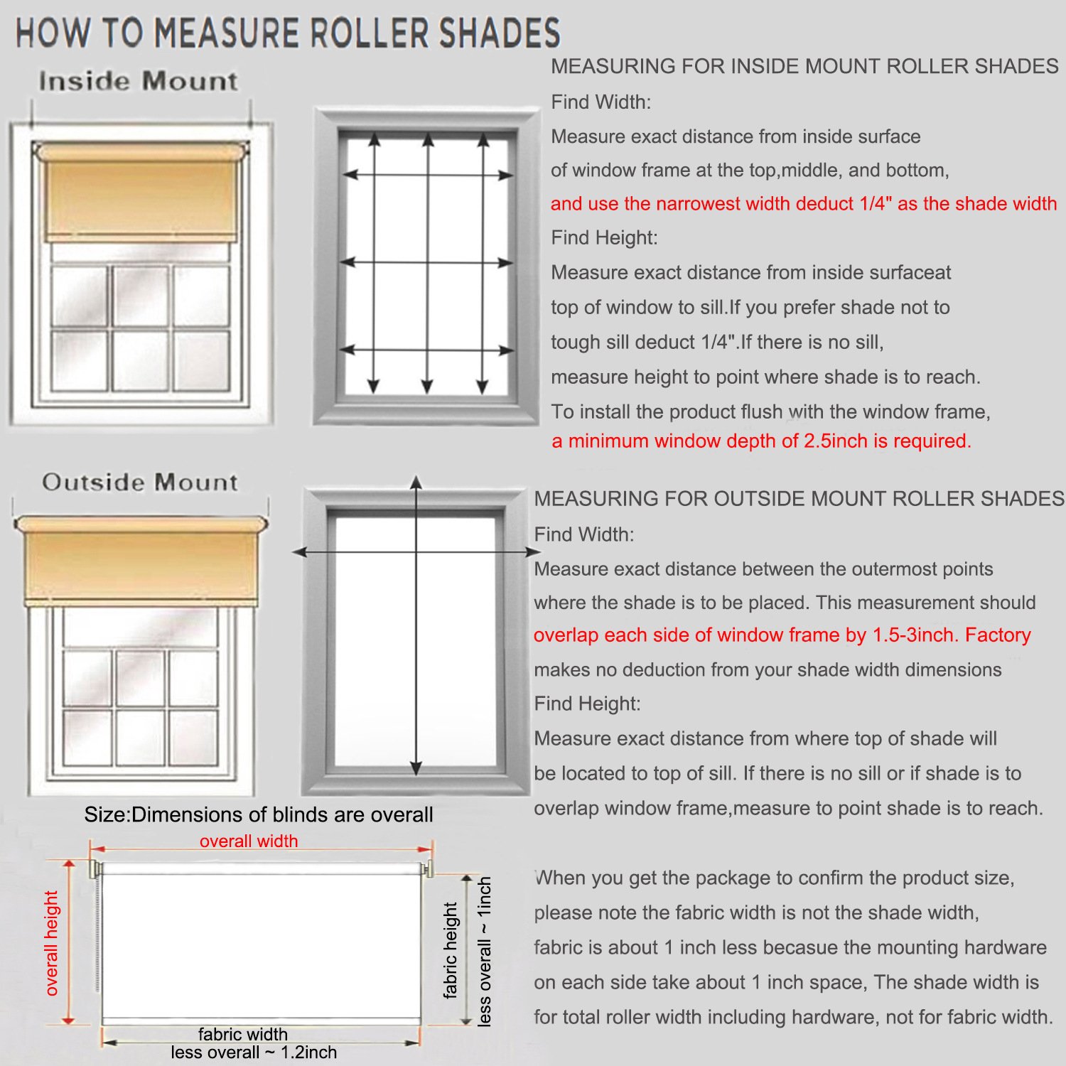 Premium Blackout Window Shades - Cordless UV Protection Roller Blinds 61