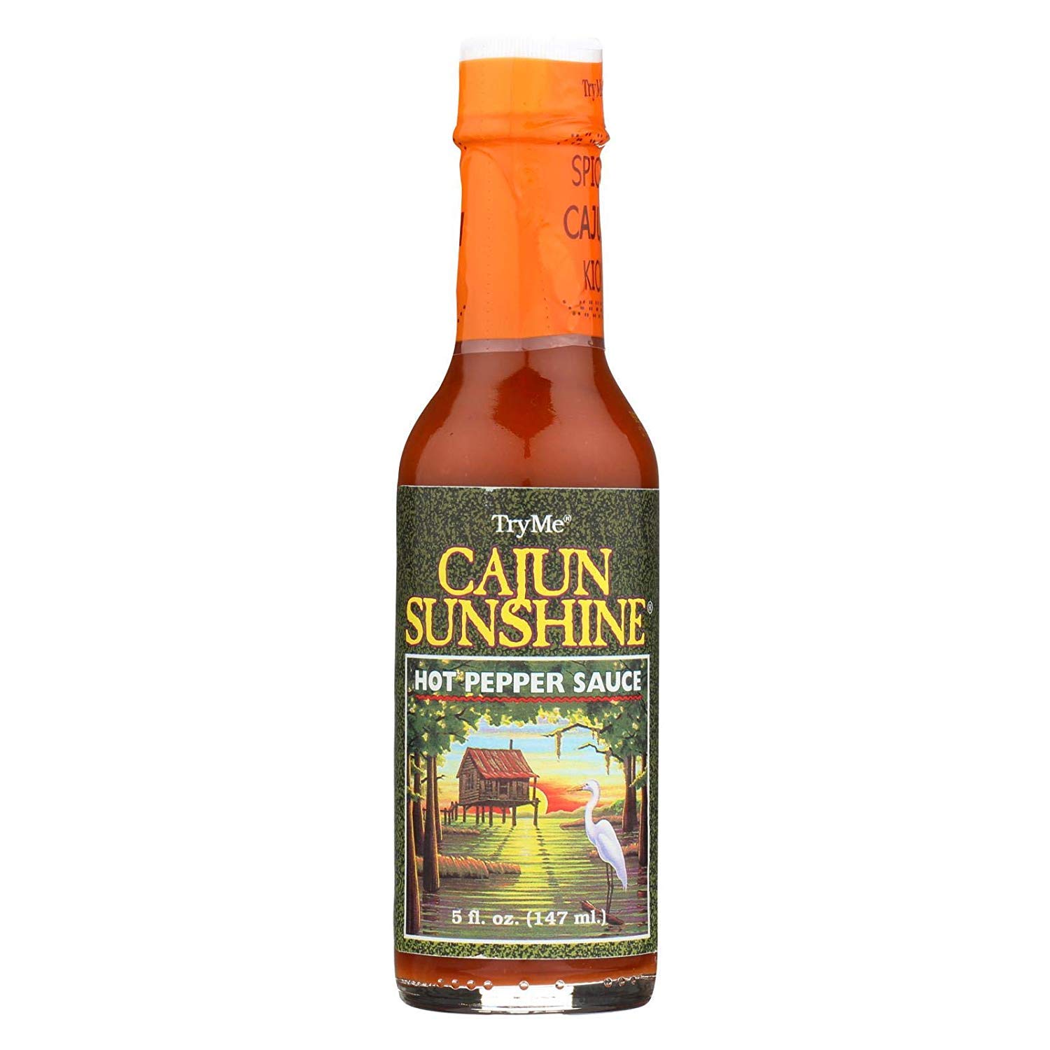 Try Me Cajun Sunshine Hot Pepper Sauce - 6 Pack (5 Oz Each) - Spicy Louisiana Style Hot Sauce for Wings, Seafood & BBQ - Perfect for Gifting & Home Cooking
