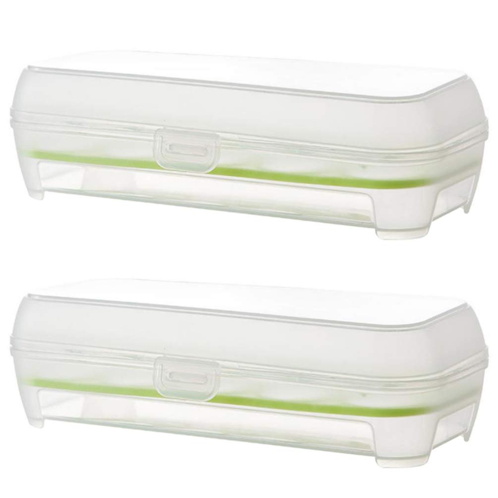 Hemoton 2-Pack 10-Cell Plastic Egg Holder - Refrigerator Organizer for Fresh Egg Storage, Durable Kitchen Fridge Tray (Green) - Perfect for Home, Restaurant & Farm Use