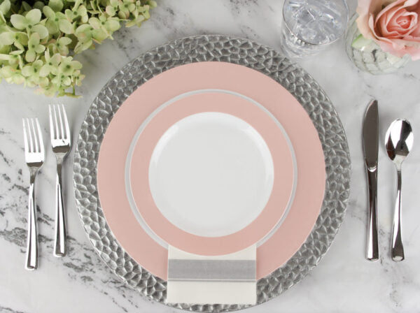 Premium White Linen-Like Dinner Napkins with Decorative Border - 50 Pack | Elegant Table Setting for Weddings, Parties & Fine Dining