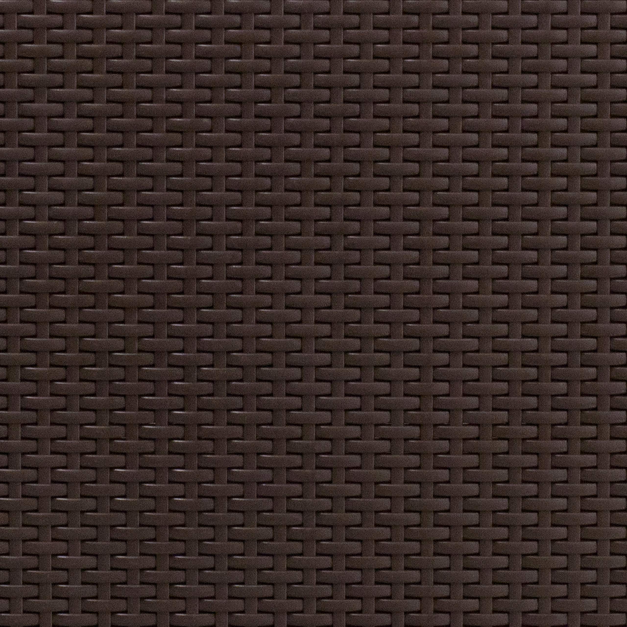 Flash Furniture Seneca Chocolate Brown Faux Rattan Loveseat with All-Weather Beige Cushions - Outdoor Patio, Garden, Poolside Seating for 2