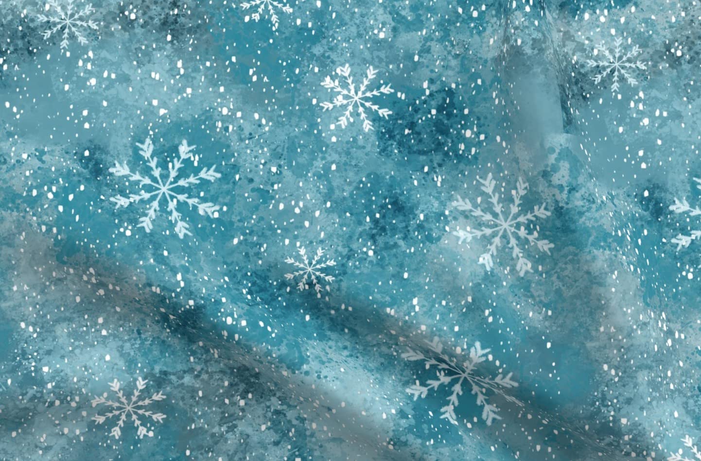 Winter Flakes Blue Printed Minky Fabric Fat Quarter - Soft Plush Material for Sewing Baby Blankets & Quilt Backing - Cozy DIY Craft Projects for Nursery & Home Decor