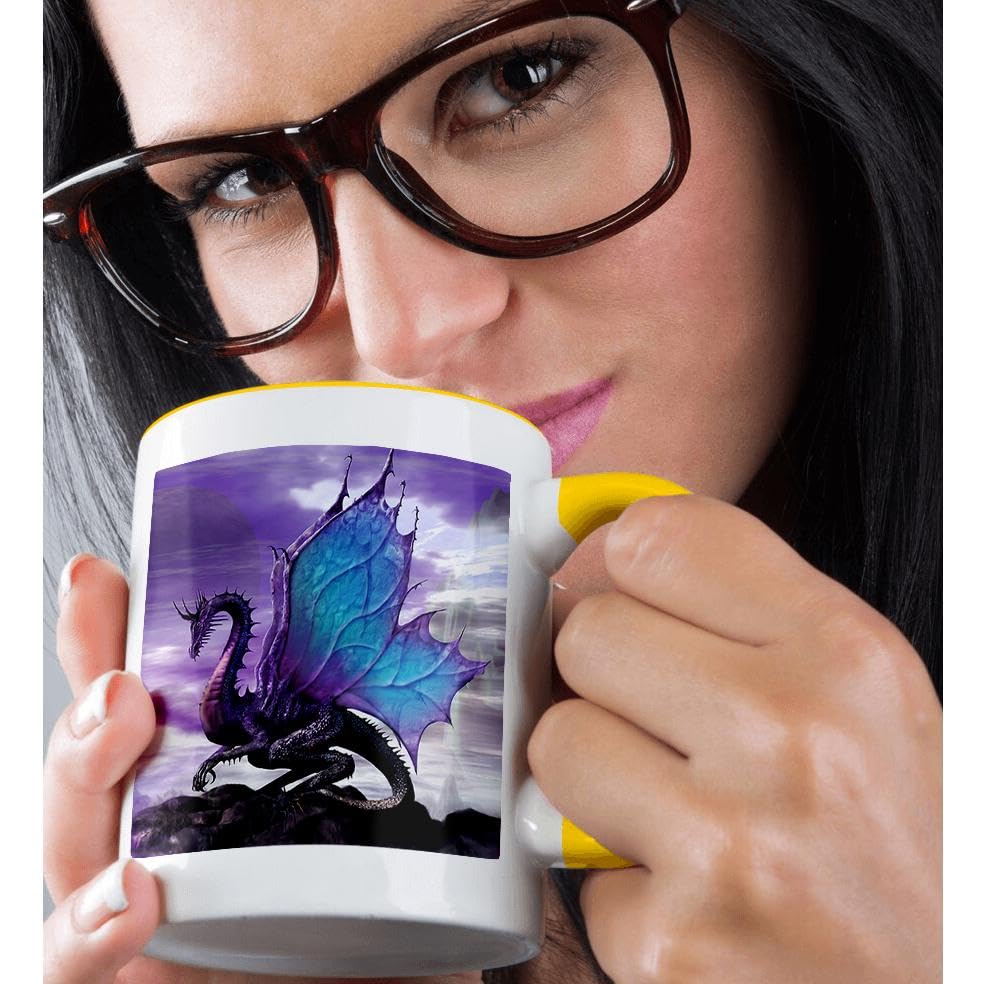 3D Rose Fairytale Dragon Kids Coffee Mug - 15oz Funny Ceramic Cup - Unique Gift for Kids, Fantasy Lovers & Coffee Drinkers - Perfect for Home, Office & Gifts