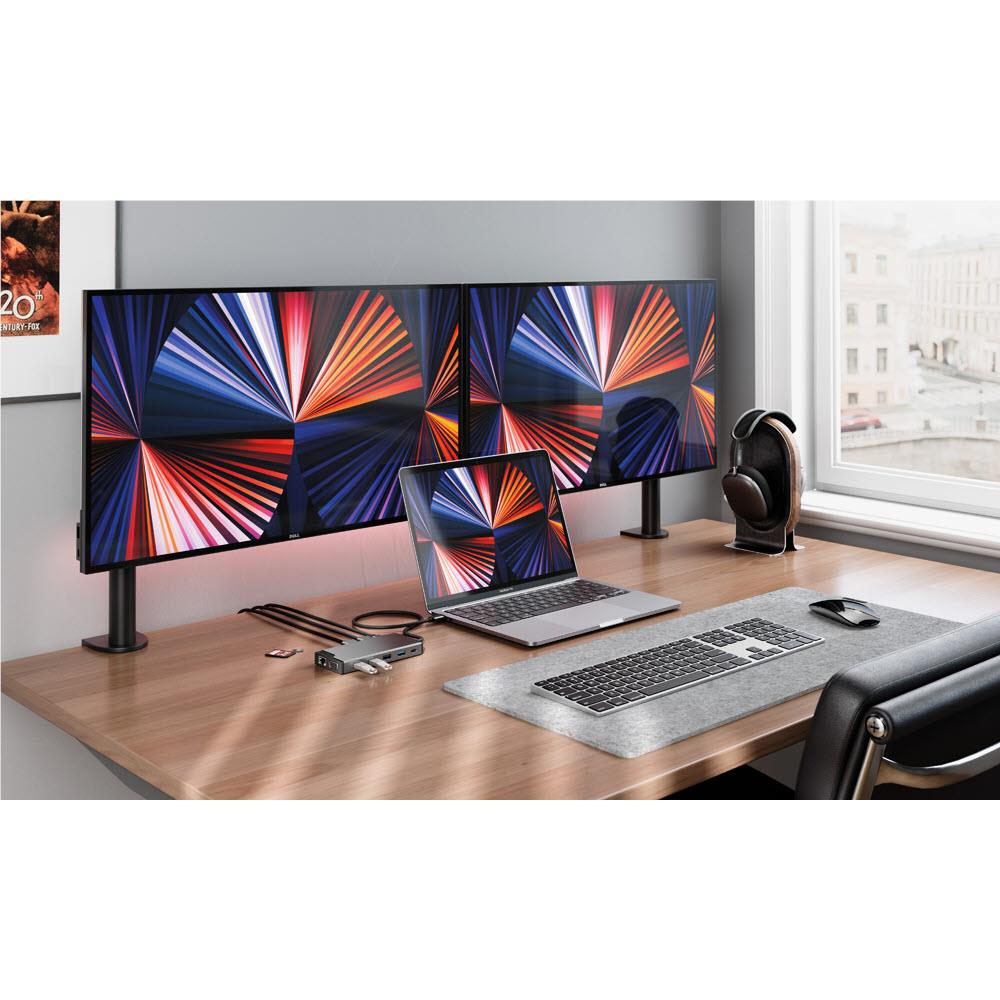 ALOGIC 12-in-1 Universal Triple Display Mini Docking Station for MacBook Pro/Air, Windows Laptops - Expand to 3 Screens, 4K HDMI, USB-C Hub - Perfect for Home Office, Gaming & Multi-Tasking