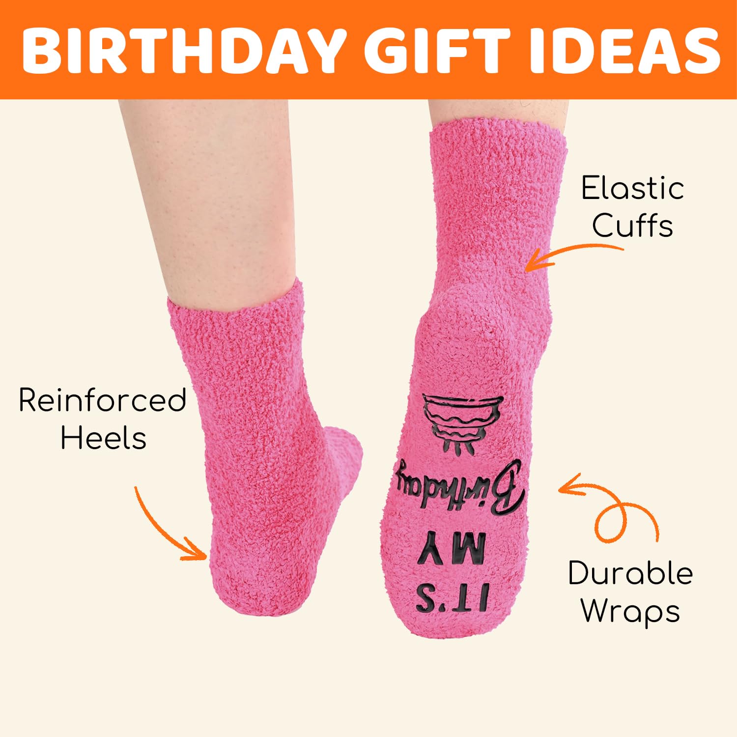 HappyPop Birthday Gifts for Women - Cozy Fuzzy Cupcake Socks for Teen Girls, Mom, Wife, Sister & Aunt | Cute Novelty Socks for Christmas, Valentine's Day & Special Occasions | Perfect Gift for Her Birthday, Mother's Day & Women's Appreciation