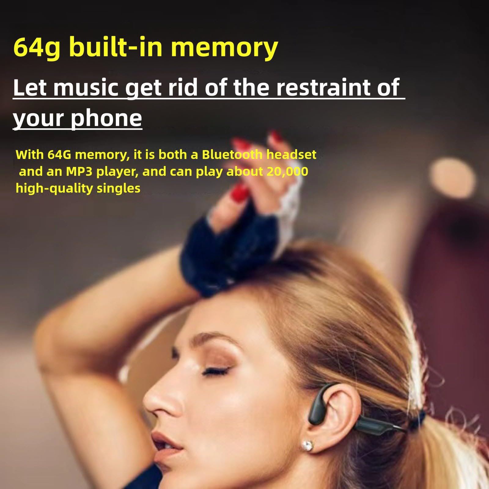 **Wireless Bone Conduction Swim Headphones – Bluetooth 6.0, IPX8 Waterproof (30M), Open Ear Design, Built-in 64GB Memory & Mic with Breathing Light – Perfect for Swimming, Running, and Outdoor Sports**