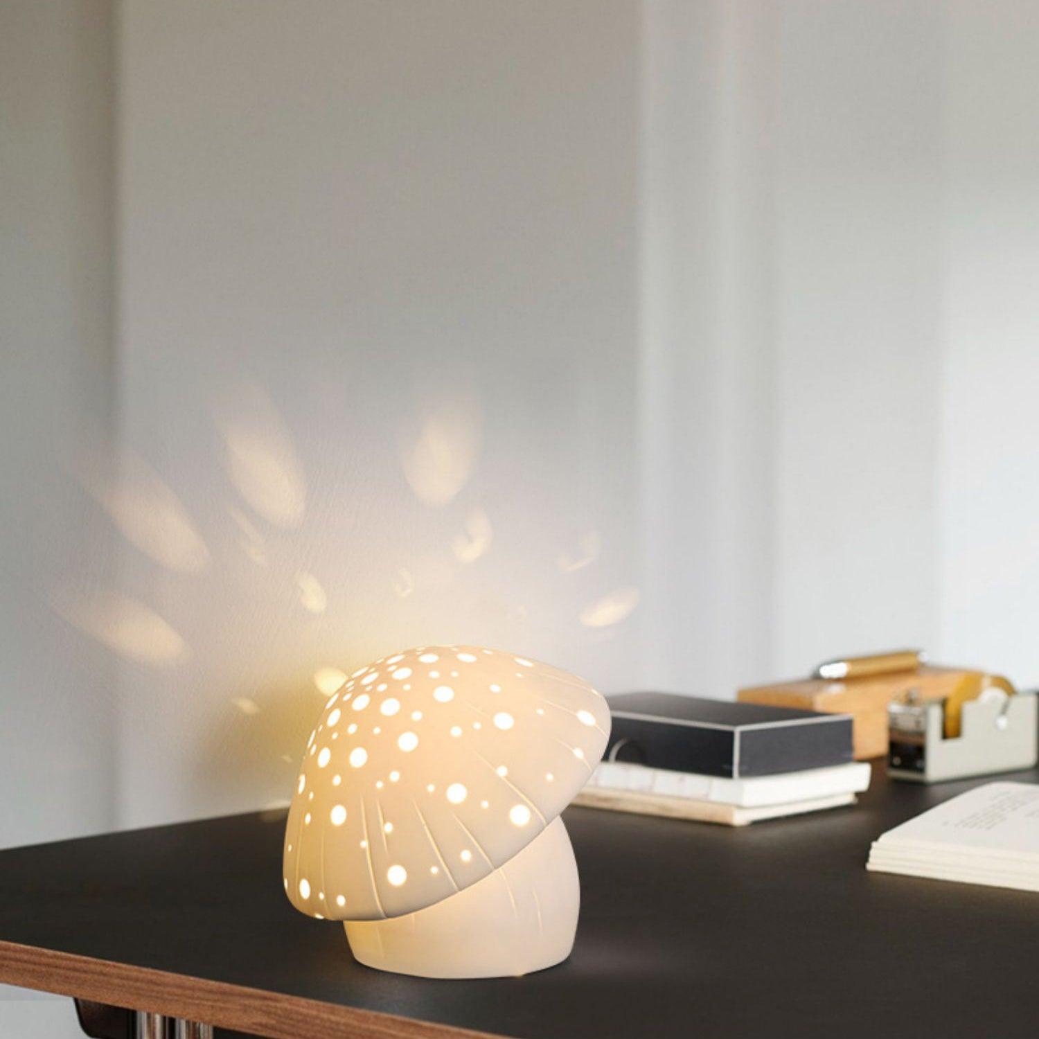 Modern White Table Lamp - Elegant Home & Office Lighting for Bedroom, Living Room, Study - Energy Efficient LED Desk Lamp with Adjustable Brightness
