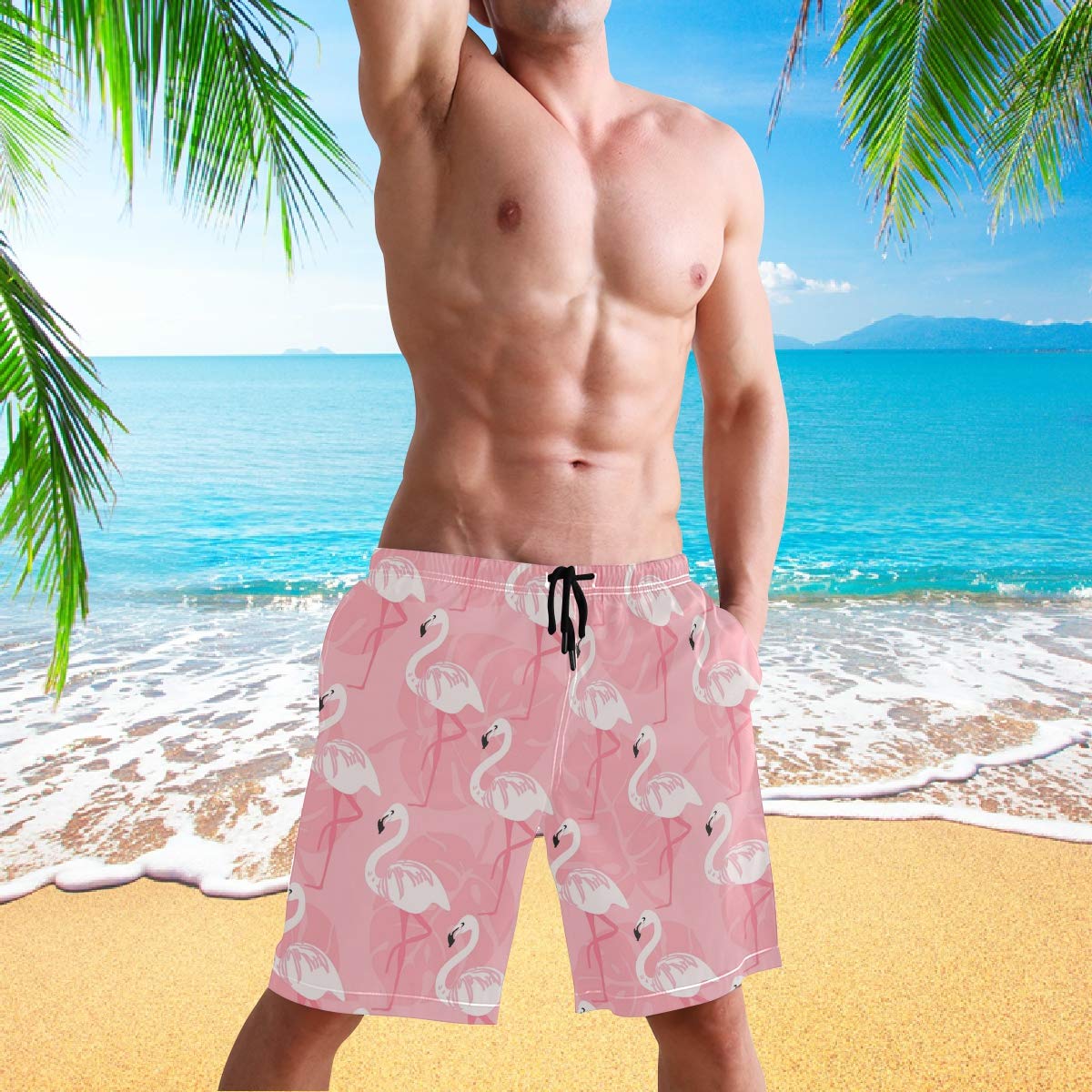 Visesunny Men's Quick Dry Swim Shorts - Lightweight Beach Board Shorts for Swimming, Running & Sports with Pockets - Perfect for Summer, Pool, Surfing & Vacation Wear