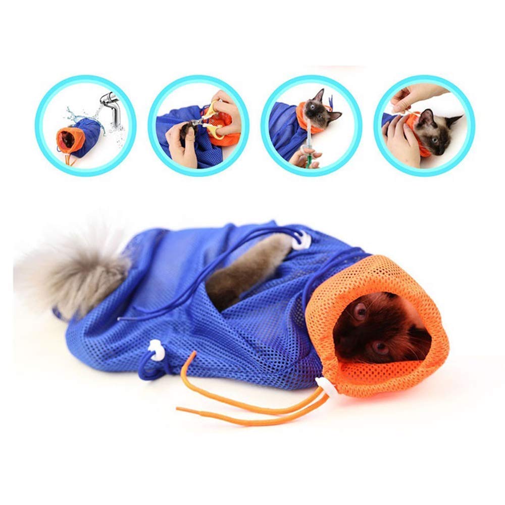 Cat Grooming Bag - Soft Mesh Pet Bathing Bag for Dogs & Cats - Scratch & Bite Resistant for Bathing, Nail Trimming, Vet Exams & Injections - Perfect for Home Grooming & Veterinary Visits
