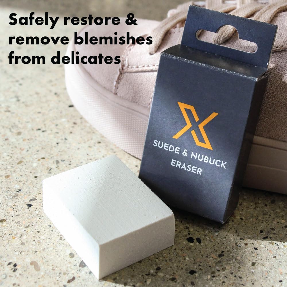 Premium Suede & Nubuck Cleaner Eraser - Remove Scuffs, Stains & Dirt from Sneakers, Shoes, Hats & Purses | German-Made Leather Care Kit for Daily Cleaning & Maintenance