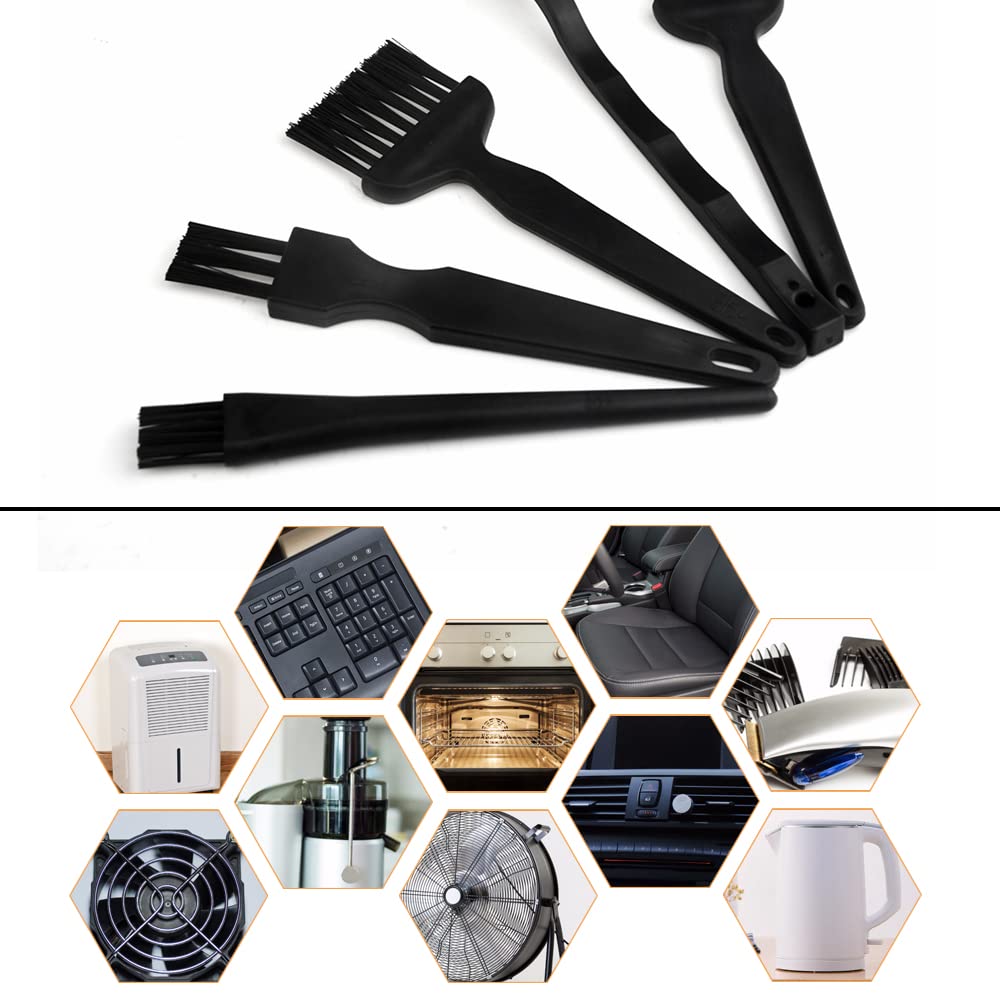 10-in-1 Anti Static Keyboard Cleaning Brush Kit - Portable Nylon Bristle Computer & Car Cleaning Tools with Plastic Handle (Black) - Perfect for Office, Home, Electronics Maintenance and Auto Detailing