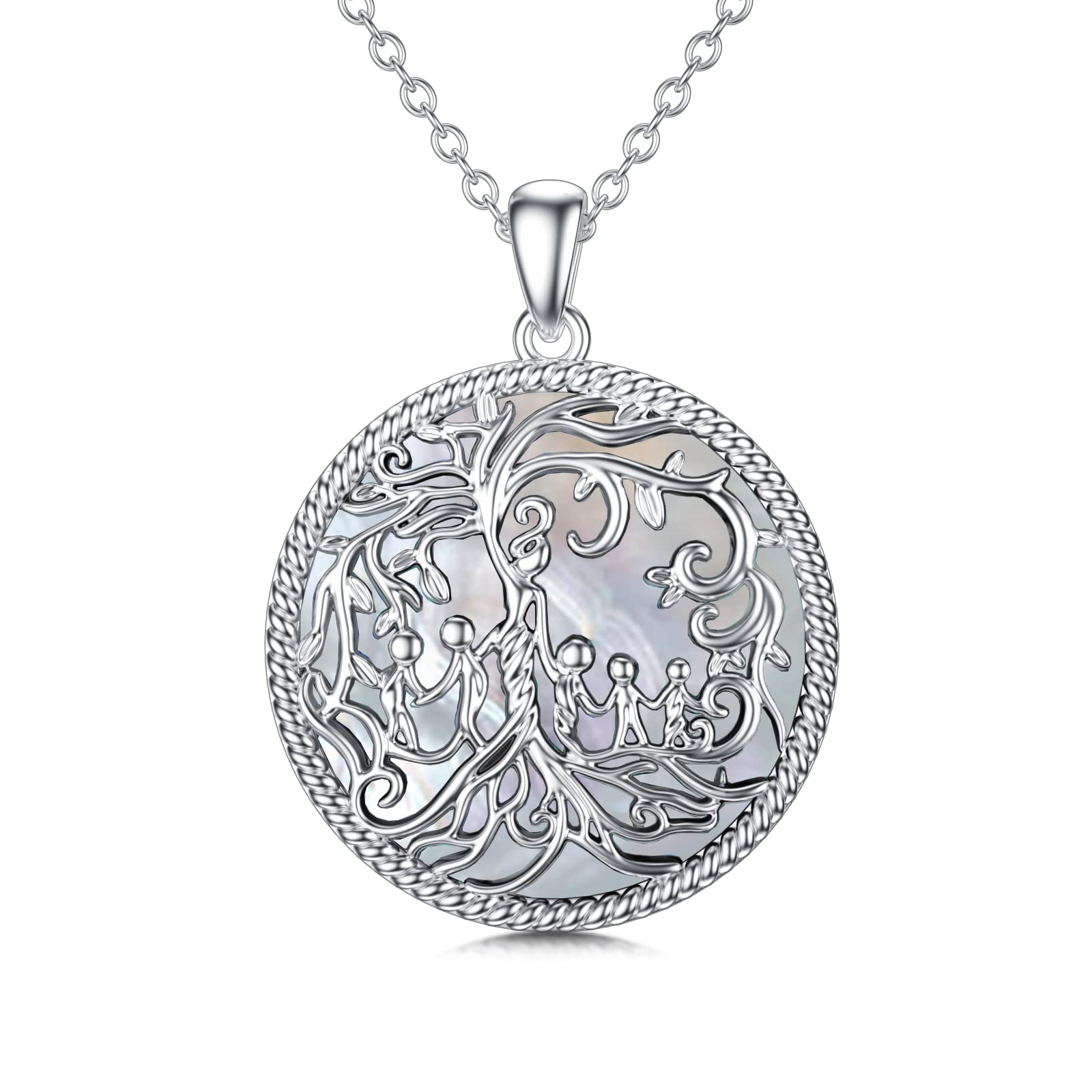 TOUPOP Mother's Day Gifts - 925 Sterling Silver Family Tree of Life Necklace for Mom, Daughter, Son, Wife & Grandma | Elegant Birthday & Anniversary Jewelry for Women | Perfect for Family Reunions, Special Occasions & Everyday Wear