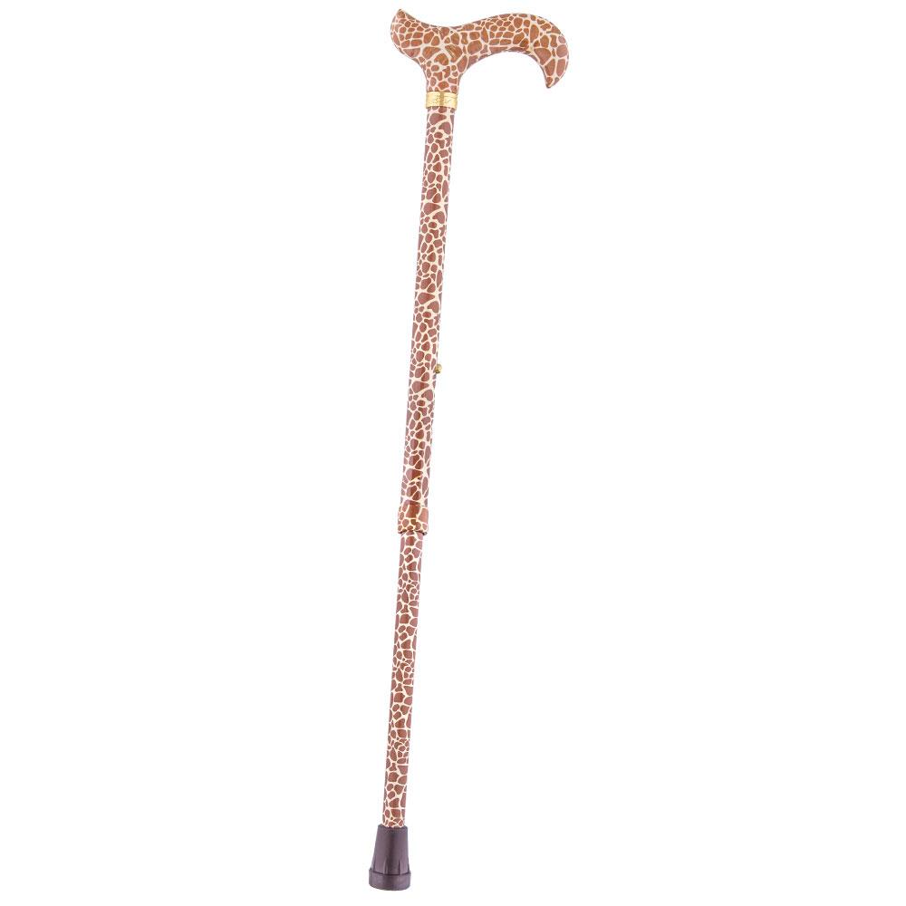 Premium Adjustable Walking Cane with Wild Giraffe Design & Engraved Collar - Comfortable Derby Style Mobility Aid for Men & Women - Perfect for Hiking, Travel, and Everyday Support (Model V1947)