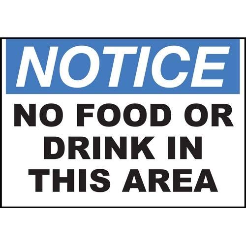 Zing Green Products 1991A No Food or Drink Allowed Safety Signs - 11 Pack for Workplace, Restaurants & Public Areas