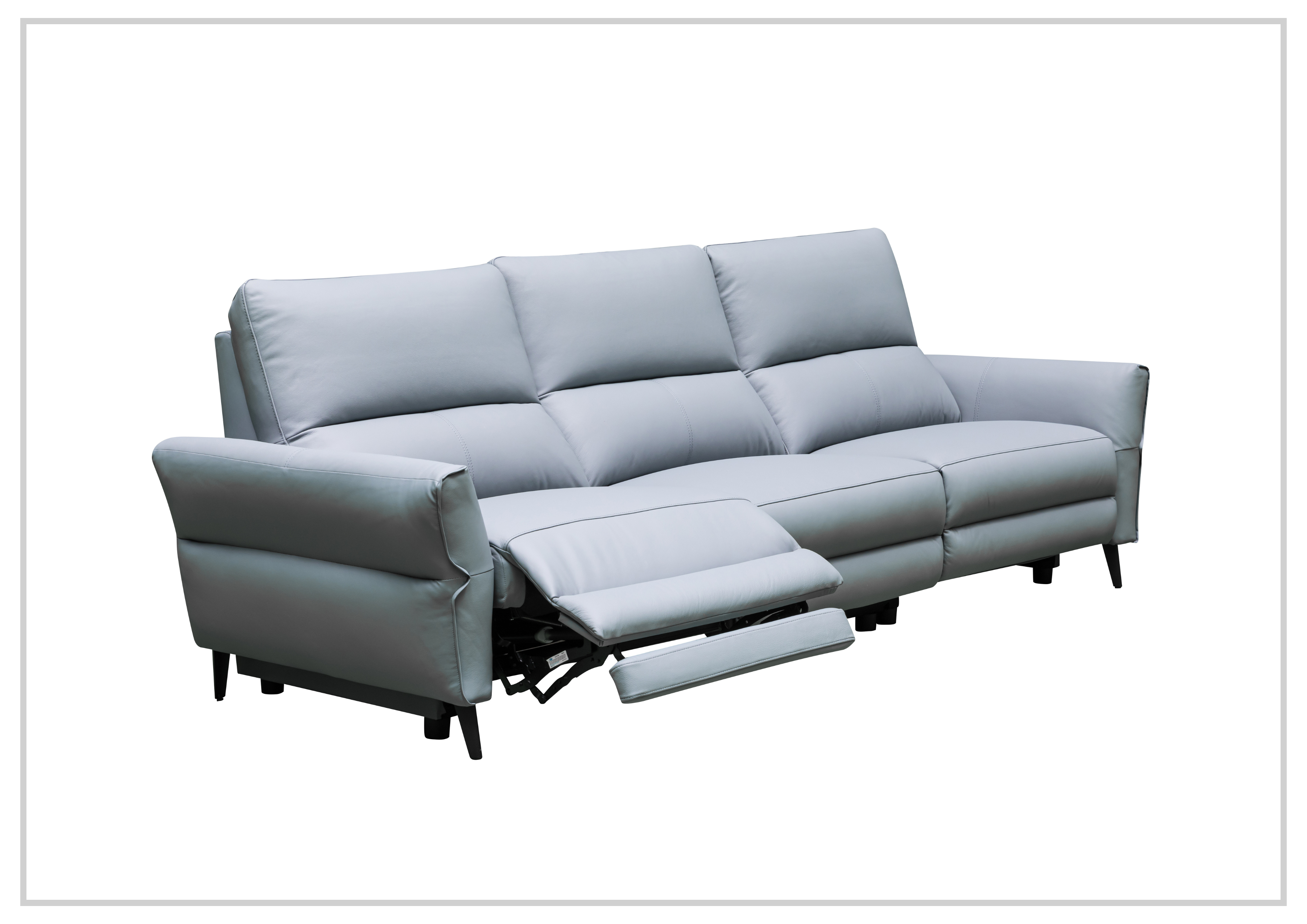 Klaussner Serenita 3-Seater Leather Power Reclining Sofa - Modern Living Room Furniture for Home Theater & Relaxation