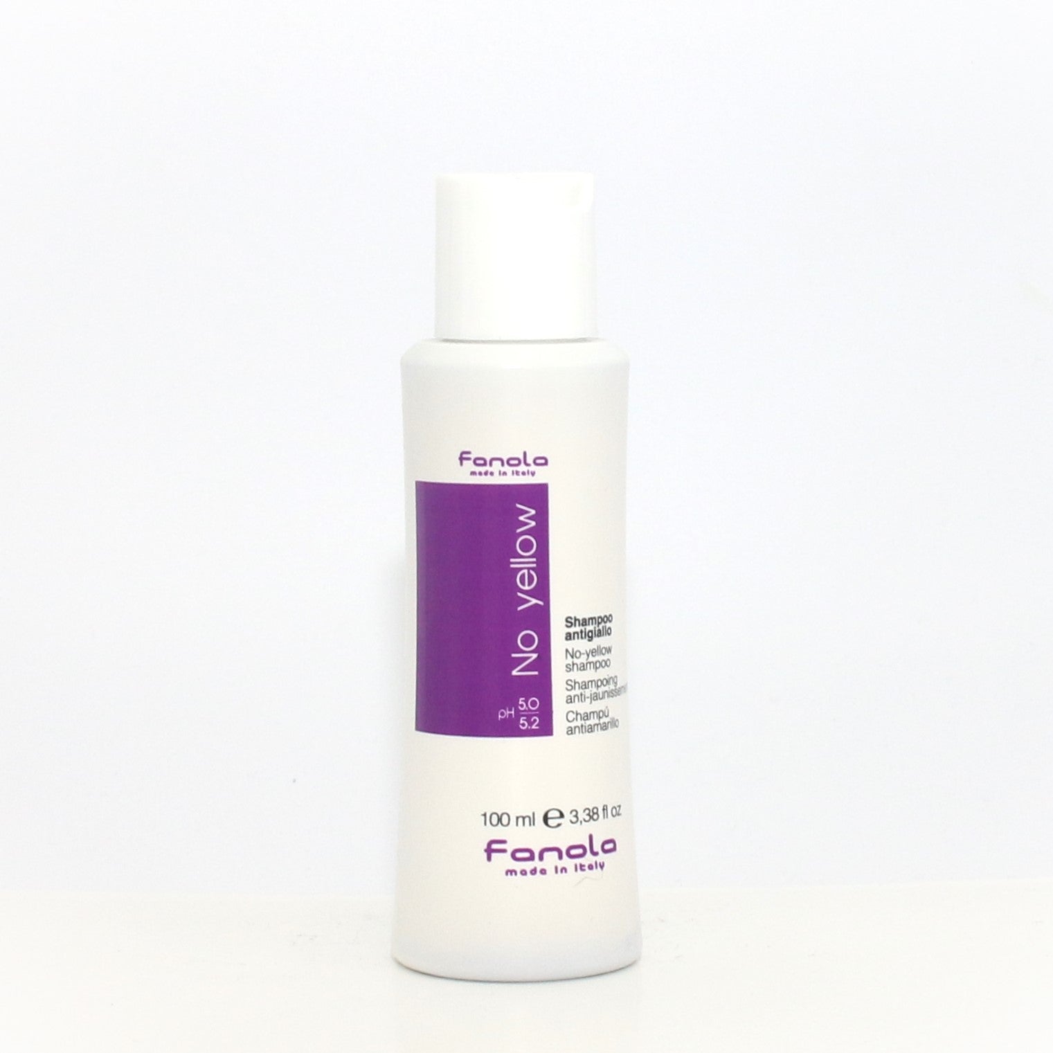 Fanola No Yellow Shampoo for Blonde & Gray Hair - 3.38 oz (Pack of 4) - Toning Purple Shampoo to Neutralize Brassy & Yellow Tones - Perfect for Salon & Home Hair Care