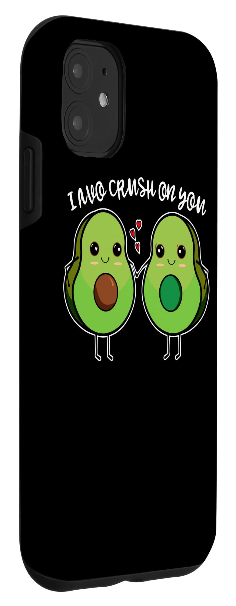 iPhone 11 Case - Funny Vegan Couple Design with Avocado 'Avo Crush On You' Valentine's Day Gift | Perfect for Couples, Eco-Friendly Lovers & Valentine's Gifts