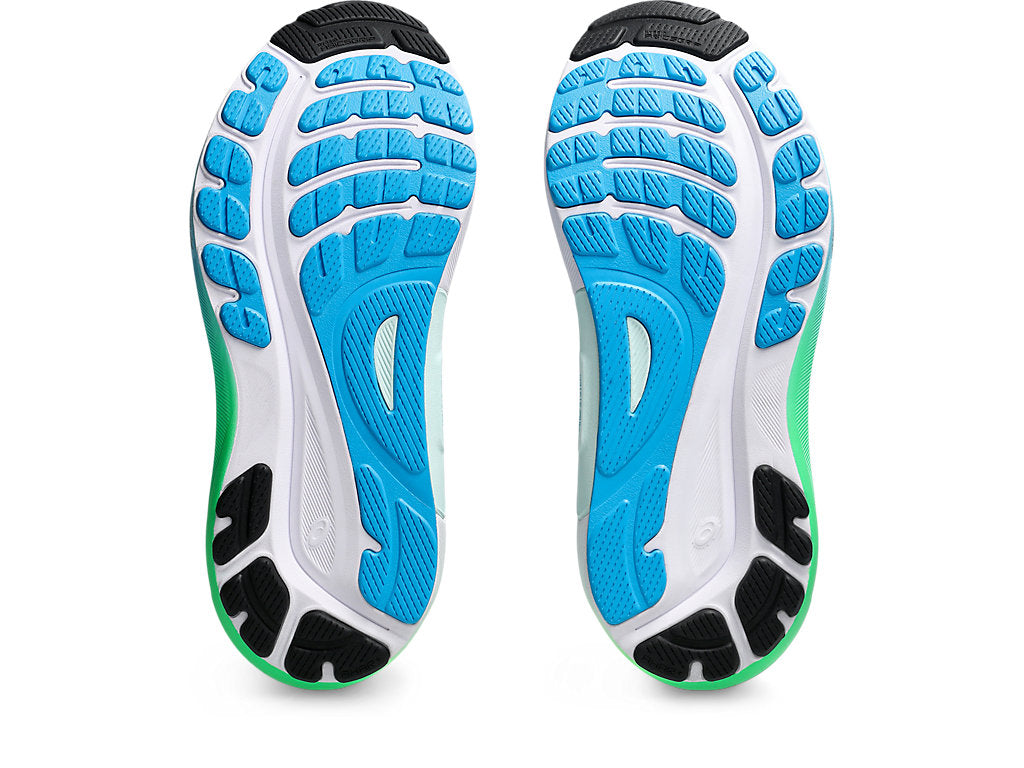 ASICS Gel-Kayano 31 Men's Running Shoes (D Width) - White/Bright Cyan - Stability Cushioning for Long Distance Road Running & Marathon Training