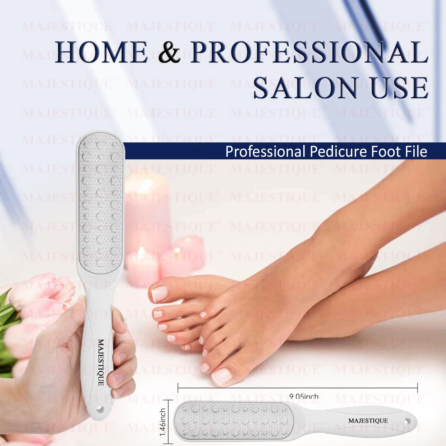 Majestique Callus Remover Foot Scrubber - Professional Foot File for Dead Skin Removal, Callus Rasp & Cracked Heel Treatment - Exfoliating Pedicure Tool for Soft Smooth Feet - Perfect for Home Spa & Pedicure Care (Multicolor)