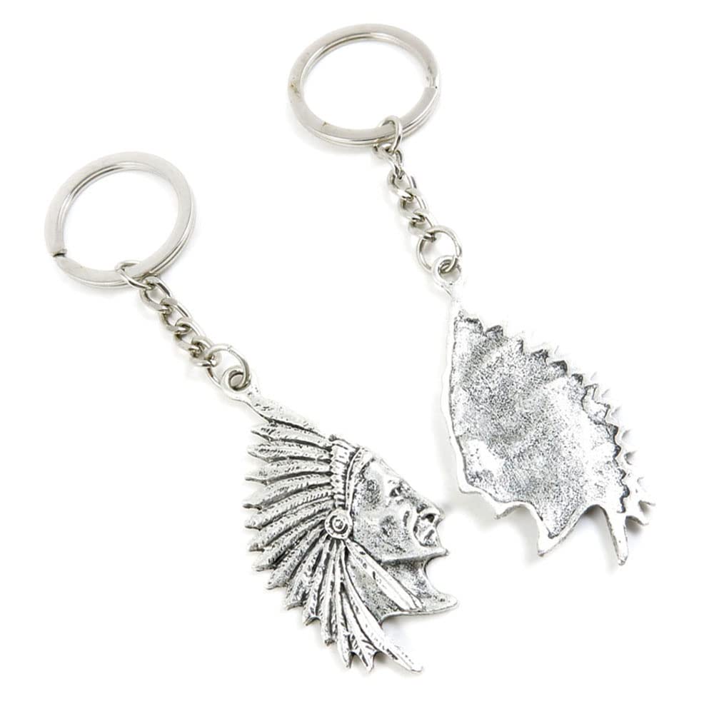 100 Pcs Bulk Keychain Rings - Durable Metal Key Rings for Keys, Tags & Charms - Perfect for Home, Office, Car Keys & DIY Crafts (Indian Tribe Avatar Design)