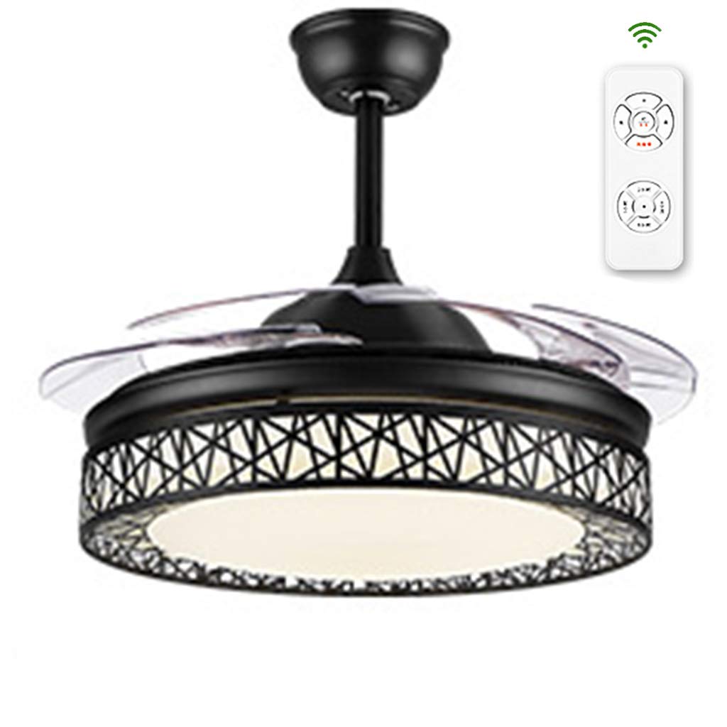 42 Inch Smart Ceiling Fan with LED Light, 72W Energy Efficient, Remote Control, Reversible Blades - Perfect for Bedroom, Living Room, Wedding Decor & Romantic Ambiance (Black/White)