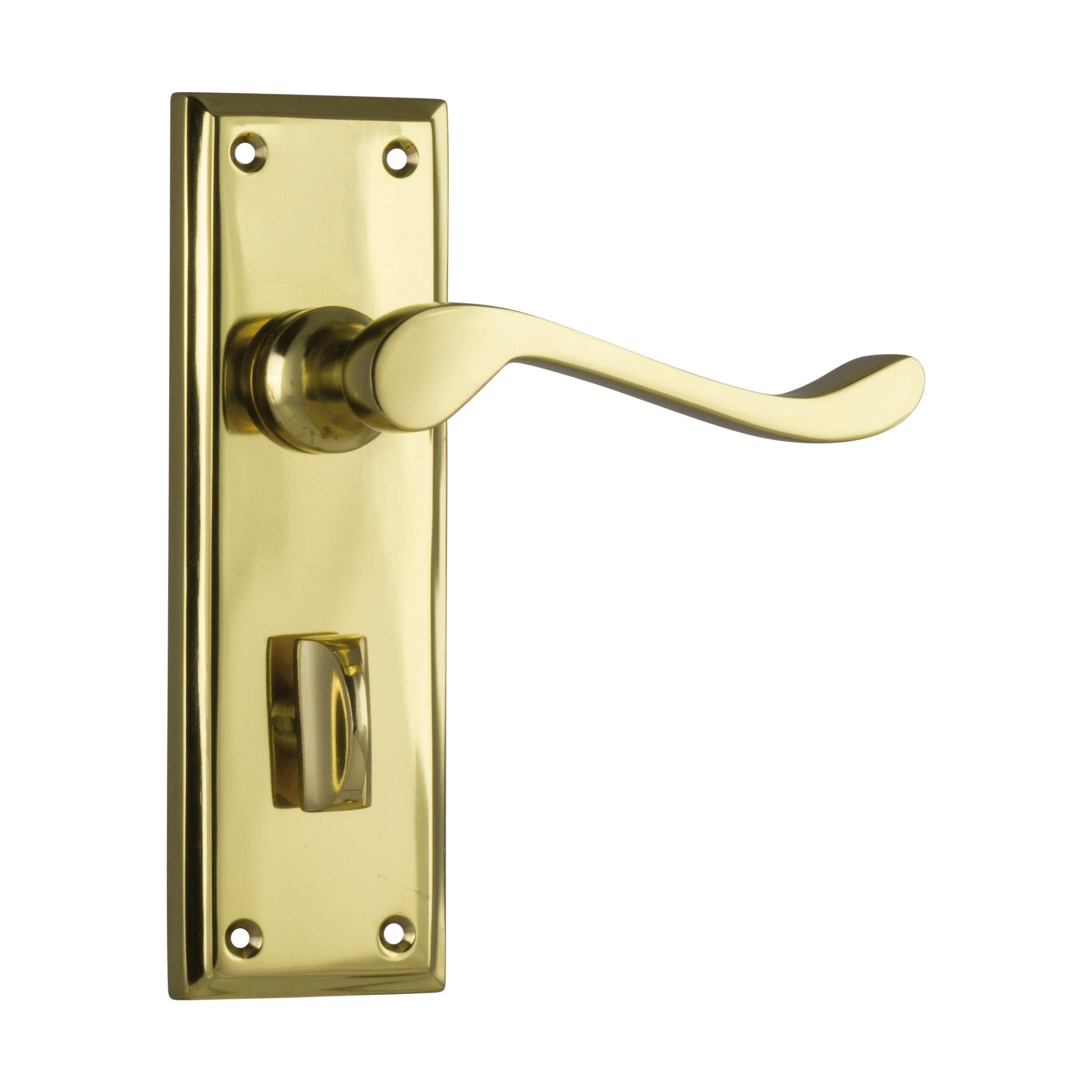 1076P Door Lever Camden Privacy Pair - Polished Brass - H152xW50xP60mm - Perfect for Bedrooms, Bathrooms & Interior Doors - Secure & Stylish Hardware