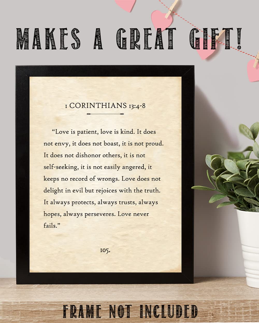 Corinthians 11x14 Bible Verse Print - Wedding Gift & Home Decor