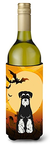 Halloween Standard Schnauzer Salt and Pepper Shakers Set - Cute Dog-Themed Wine Bottle Beverage Insulator Hugger for Kitchen, Dining, and Party Decor