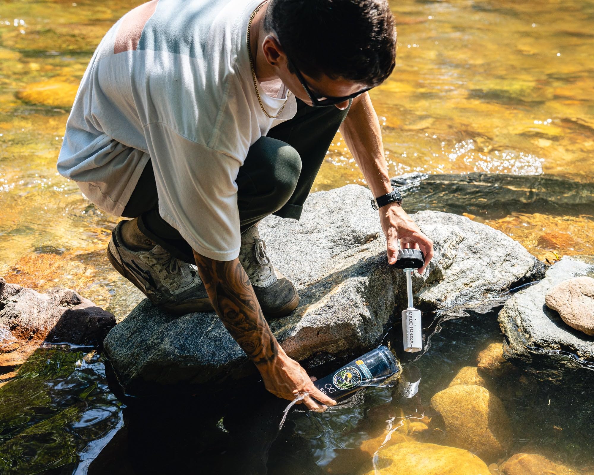 Epic Water Filters Nalgene OG Water Bottle with Built-in Filter | BPA-Free 32oz USA Made Water Bottle | Removes 99.99% of Tap Water Contaminants & PFAS | Smoke Grey | Perfect for Hiking, Camping & Outdoor Adventures