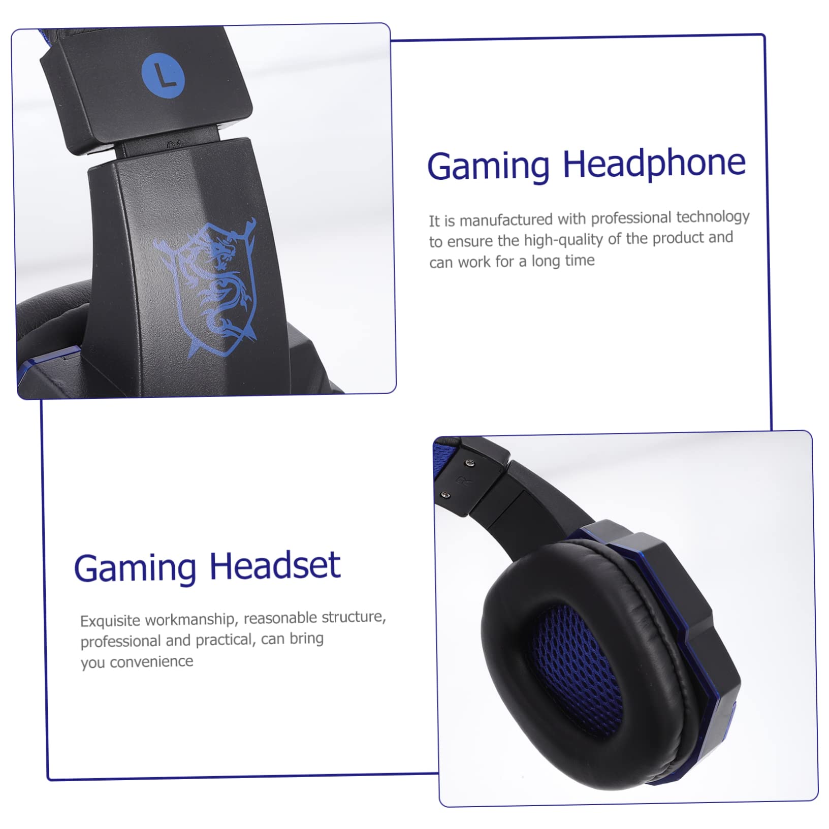 Homoyoyo Noise Cancelling Gaming Headset with Mic - Over Ear USB Wired Headphones with Volume Control, Soft Protein Earpads for PC/PS4/Xbox - Perfect for Esports, Streaming & Online Classes