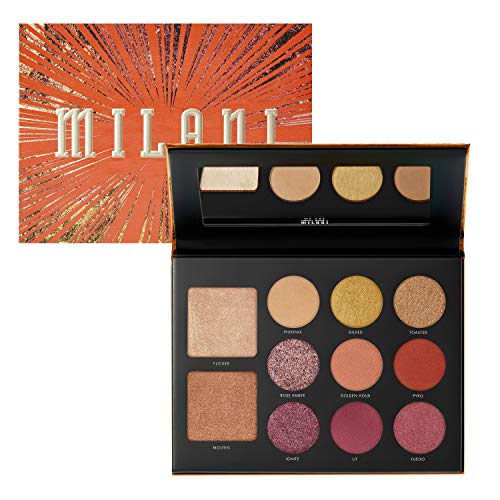 Milani Gilded Ember 2-in-1 Face & Eyeshadow Palette - Buildable Highlighter & Pigmented Eye Makeup for Day to Night Glam Looks | Perfect for Parties, Date Nights & Special Occasions