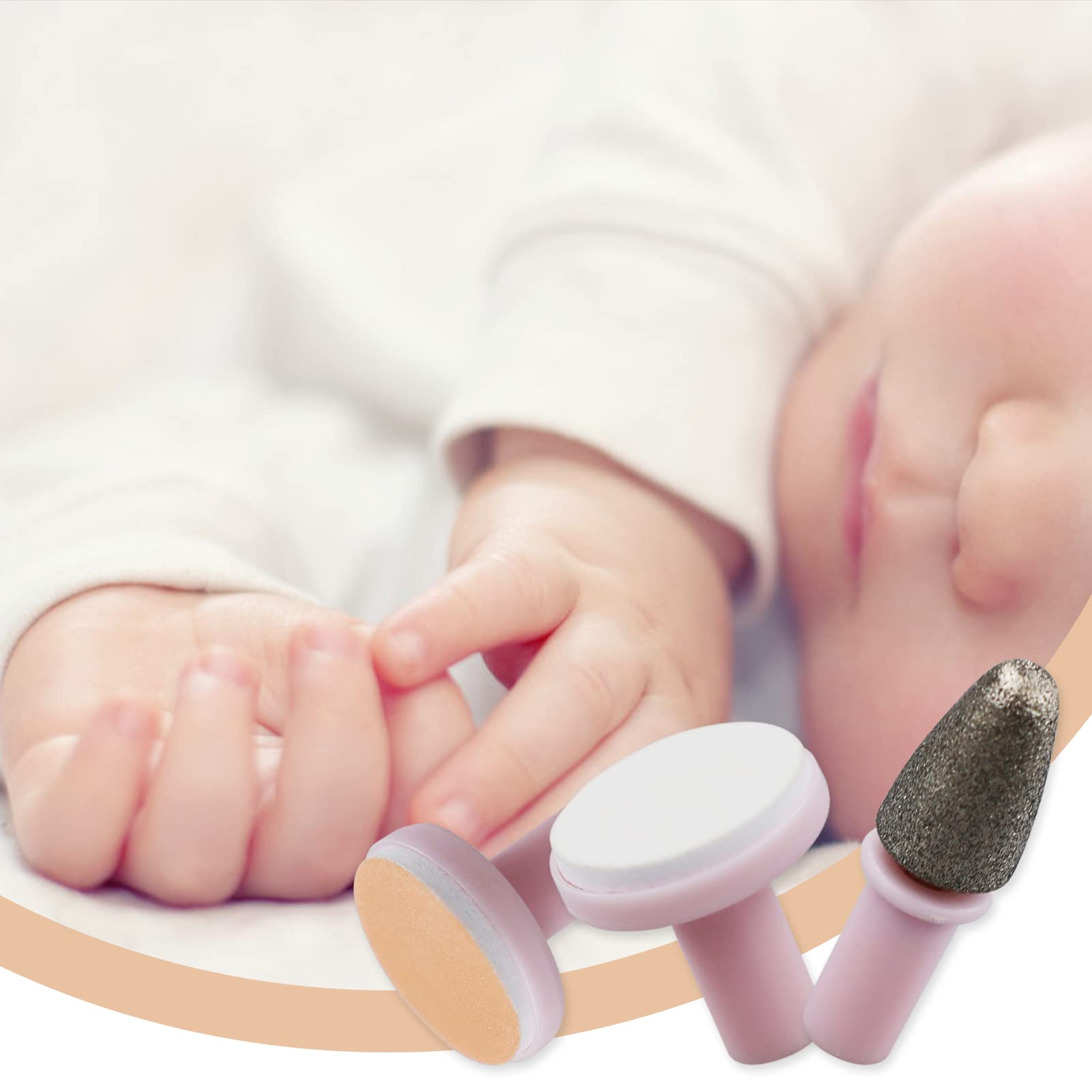 12-Piece Baby Nail File Replacement Pads - Electric Nail Grinding Heads for Standard Baby Nail Trimmer - Safe for Newborn, Infant & Toddler - Gentle Nail Care for Sensitive Skin - Perfect for Home Use and Travel
