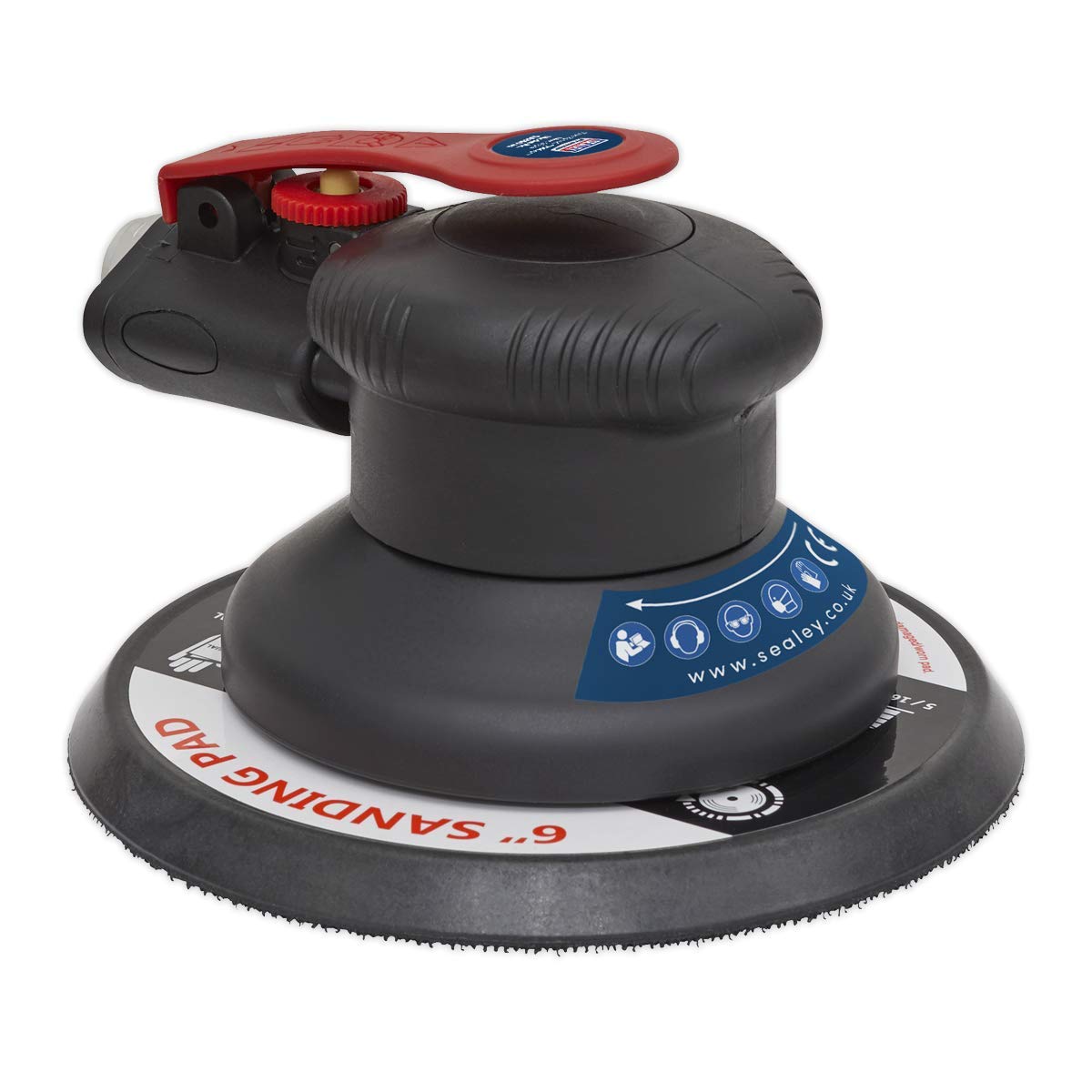 Sealey 150mm Air Palm Orbital Sander - Professional Pneumatic Sander for Woodworking, Auto Body & Metal Finishing - Ideal for Sanding, Polishing & Surface Prep