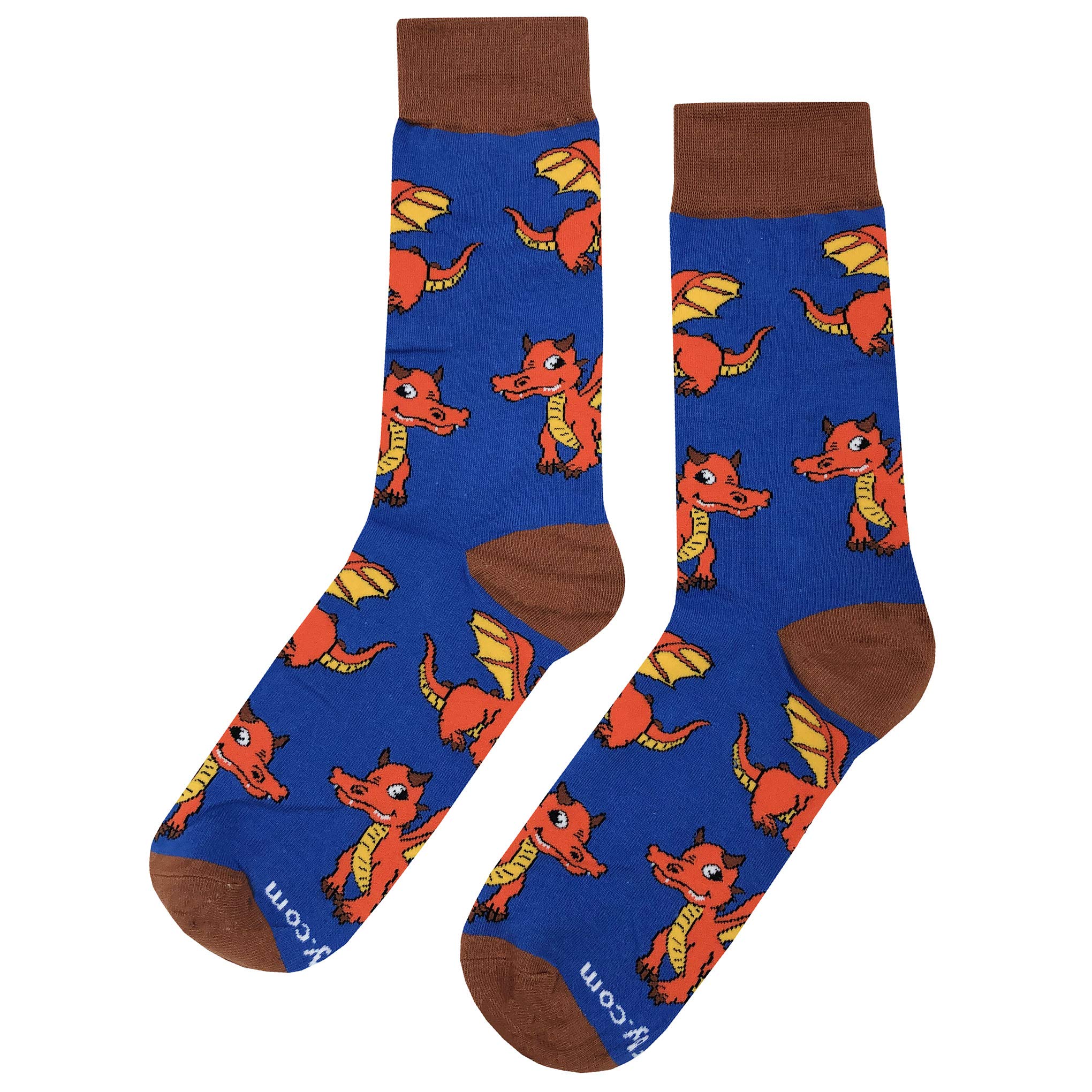 Fun Dragon Novelty Socks for Men - Colorful Cotton Crew Socks Size 8-12 - Crazy Fun Design Gift - Perfect for Cosplay, Gag Gifts & Everyday Wear