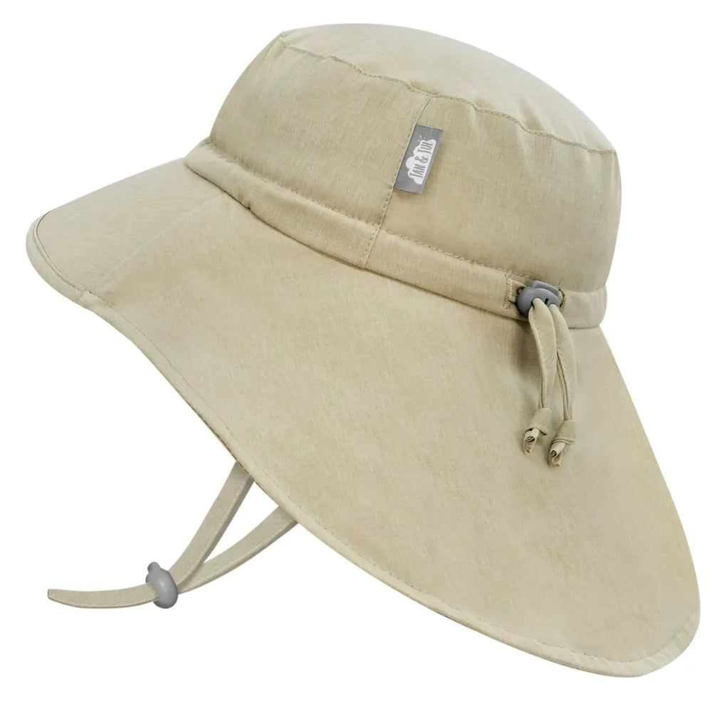 Jan & Jul Aqua Dry Adventure Sun Hat for Kids - UPF 50+ UV Protection, Quick-Dry & Breathable - Perfect for Beach, Pool, Hiking & Outdoor Activities (Wheat)