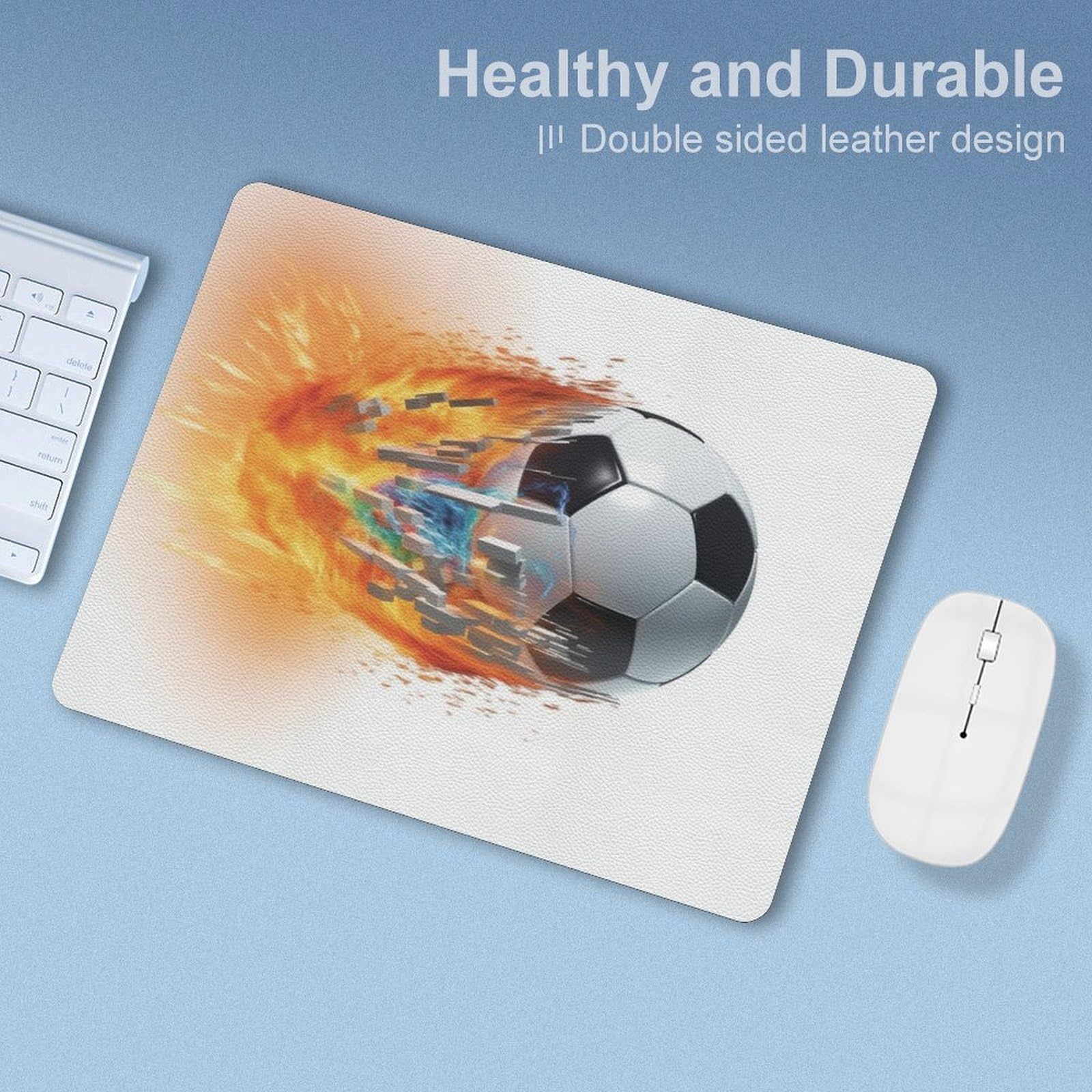 Premium Leather Football Mouse Pad - Non-Slip 8x10 Inch Computer Gaming Mousepad for Office & Home Use | Perfect for Sports Fans & Gamers