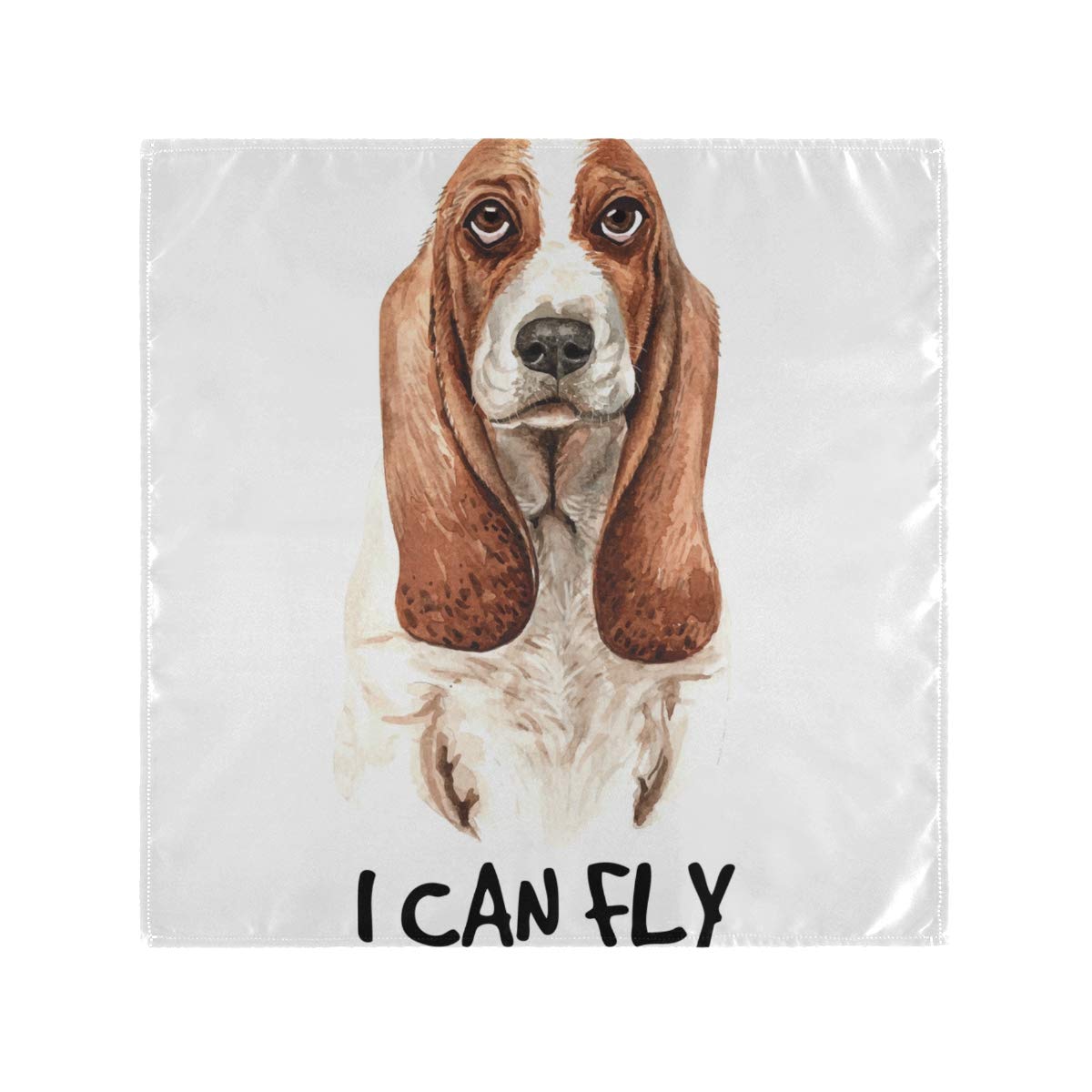 Basset Hound Dog Watercolor Printed Washable Cloth Napkins - Set of 6 (20x20 Inch) for Dinner Table, Weddings, Parties & Holiday Decor - Reusable & Eco-Friendly Fabric Napkins for Everyday Use & Special Occasions