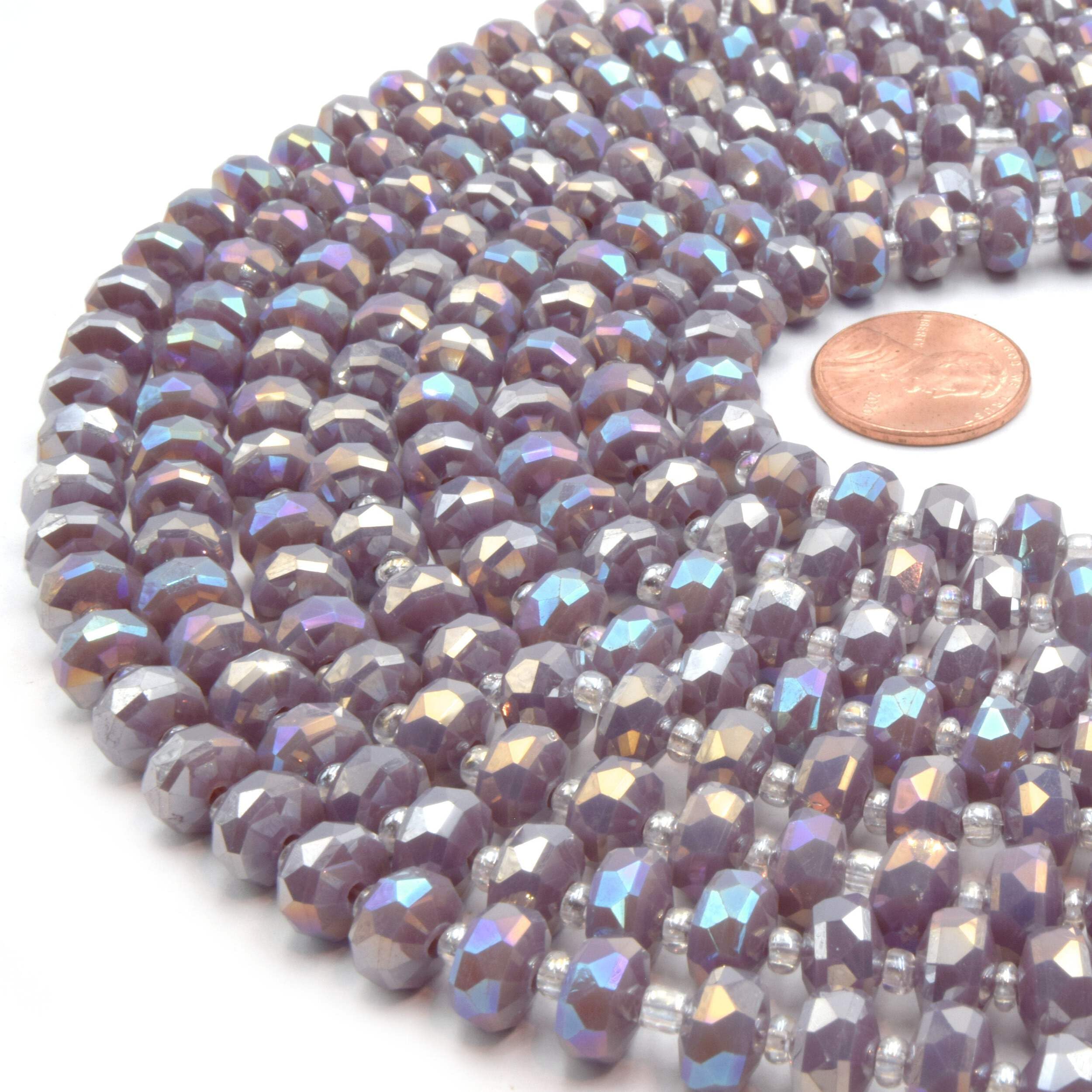 8mm Faceted Heishi Rondelle Crystal Beads - Lavender Loose Beads for DIY Jewelry Making, Bracelets & Necklaces | Premium Quality Chinese Crystal Beads for Crafting & Gift Giving