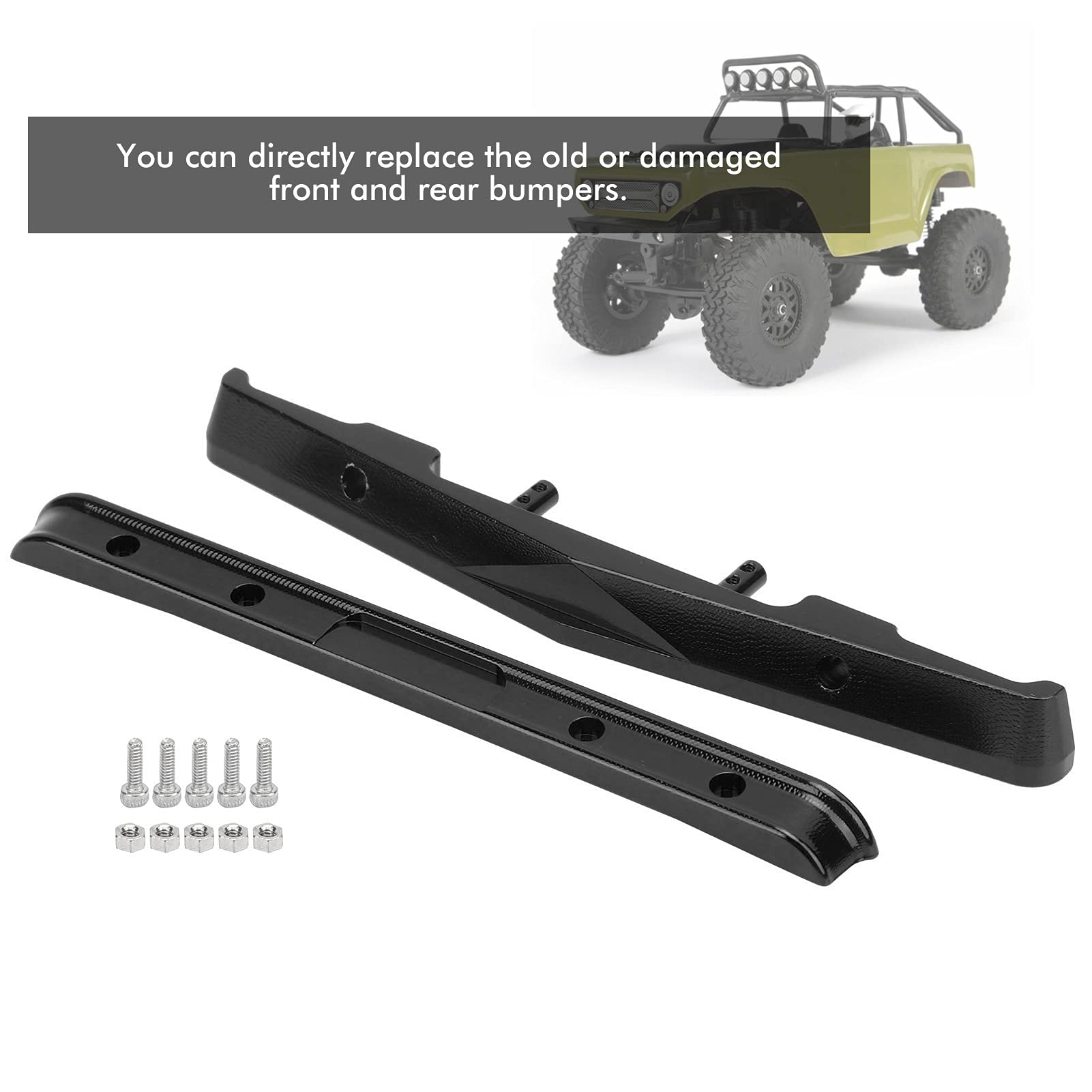 SCX24 RC Car Aluminum Alloy Front & Rear Bumper Set - Red Upgrade Parts for 90081 1/24 Scale Off-Road Crawler | Durable Protection for Rock Crawling & Trail Adventures