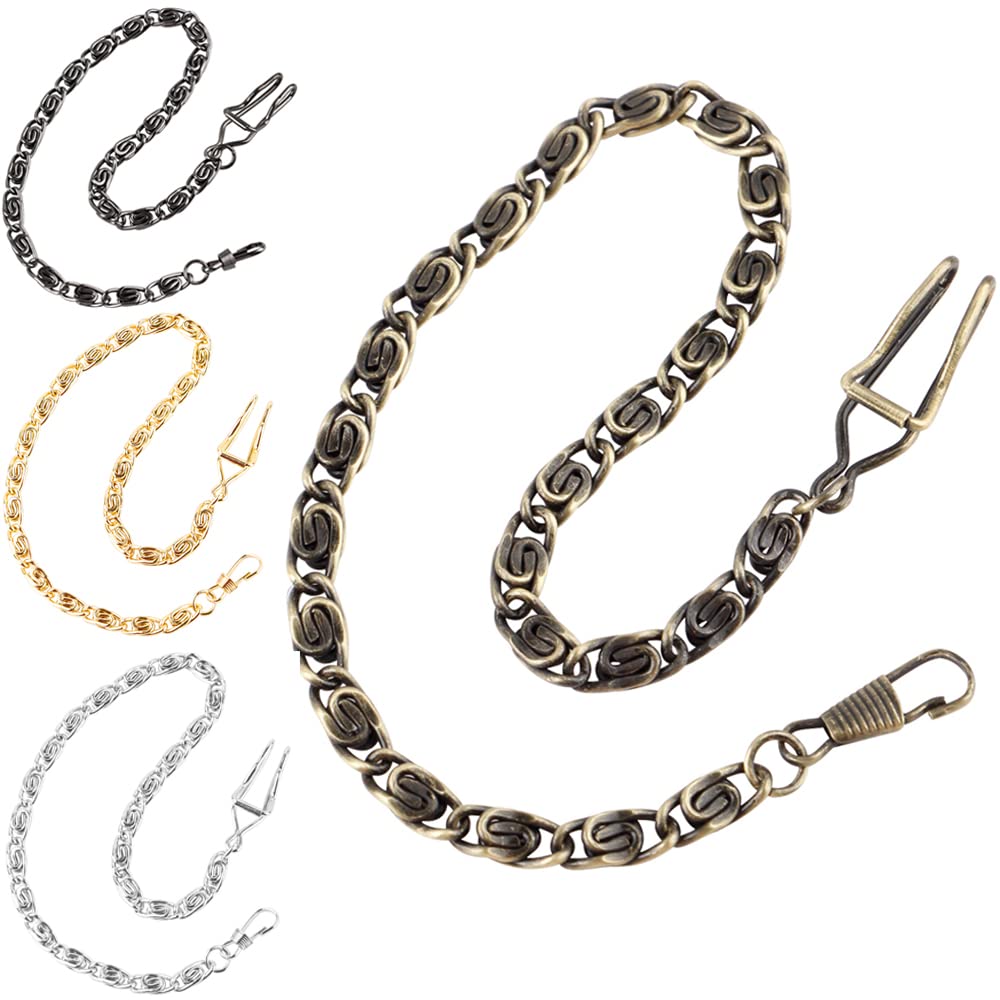 Custom Pocket Watch Chain 14 Inch Gold/Silver - for Vests & Formal Wear